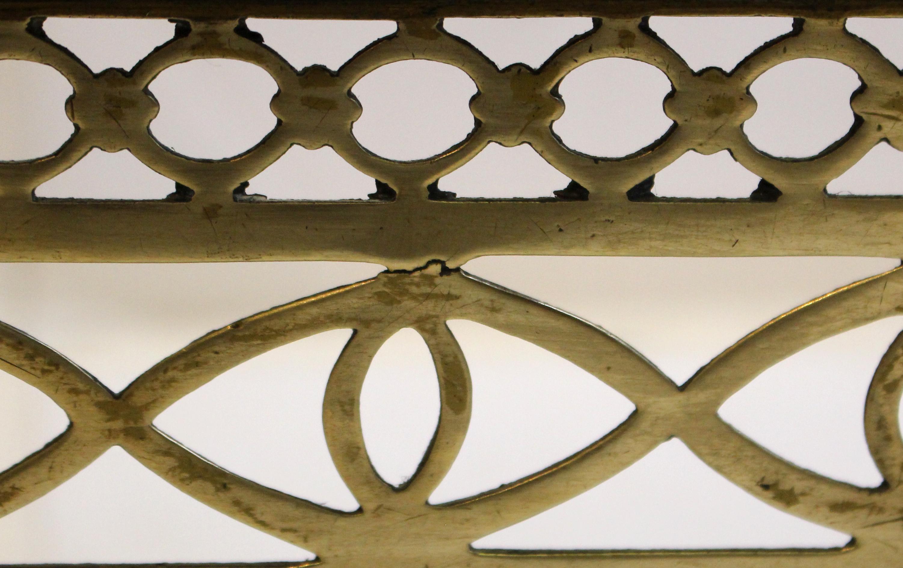 c. 1860 English Brass Fire Fender With Integral Tool Holders 6