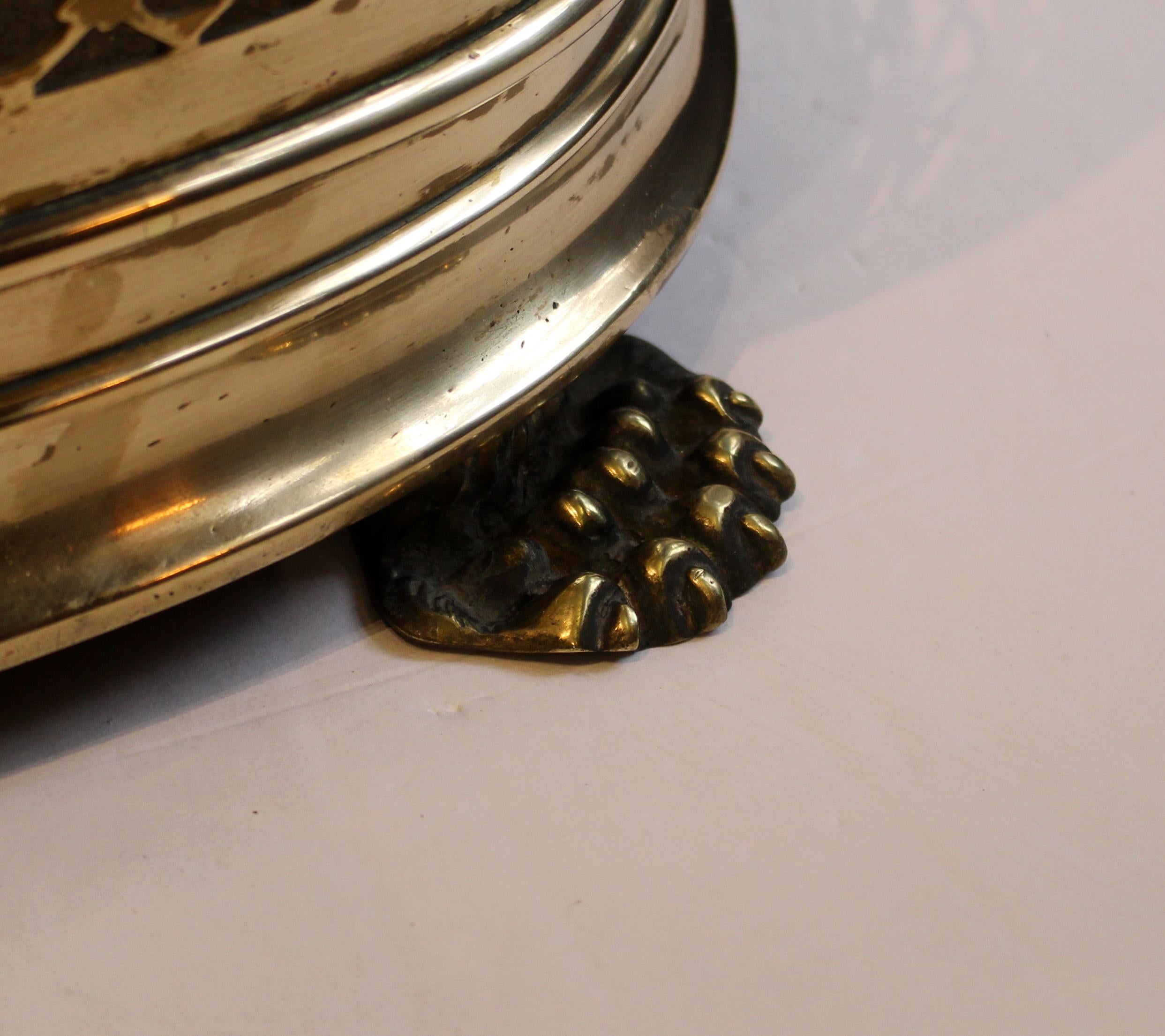 c. 1860 English Brass Fire Fender With Integral Tool Holders 2