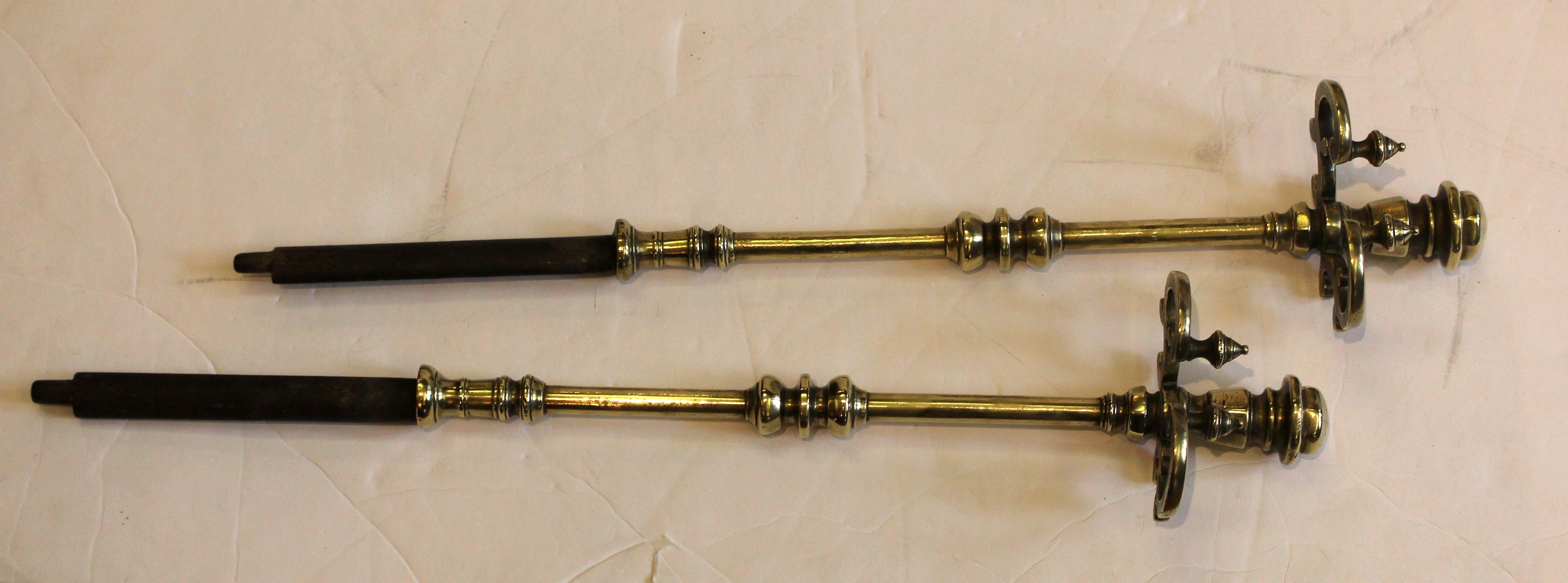 c. 1860 English Brass Fire Fender With Integral Tool Holders 3