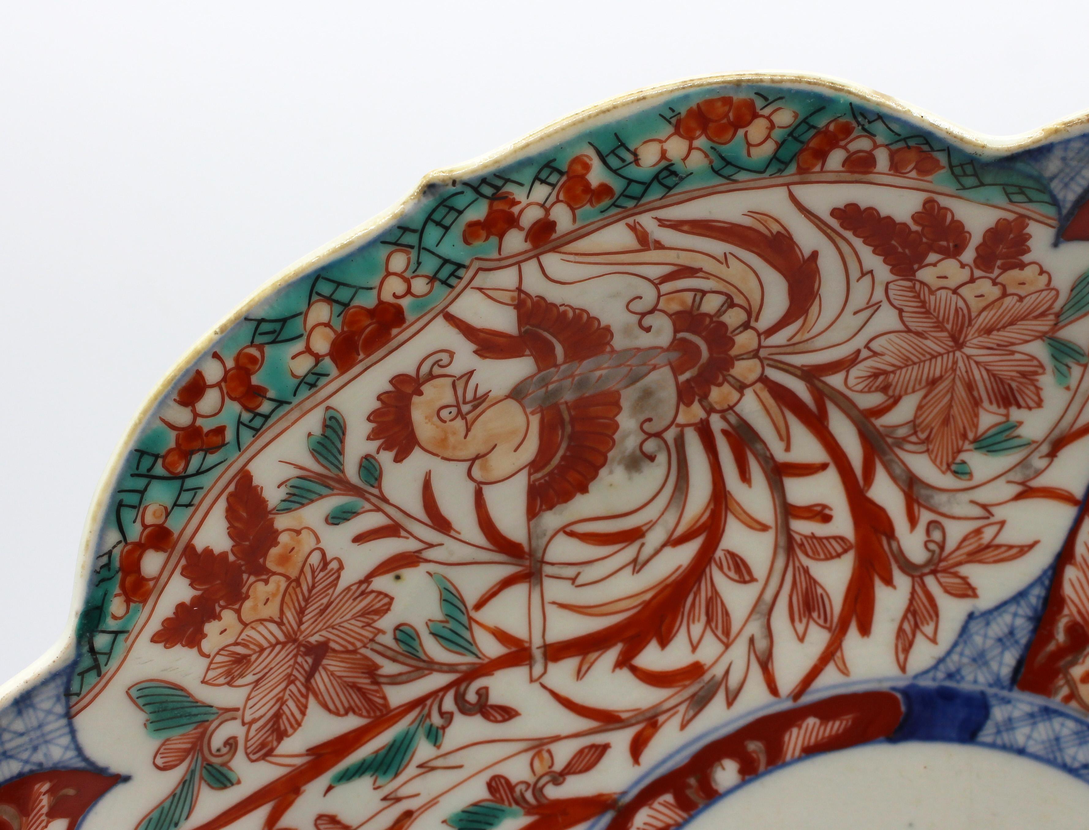 C. 1860 Japanese Lobed Imari Chop Plate im Zustand „Gut“ im Angebot in Chapel Hill, NC