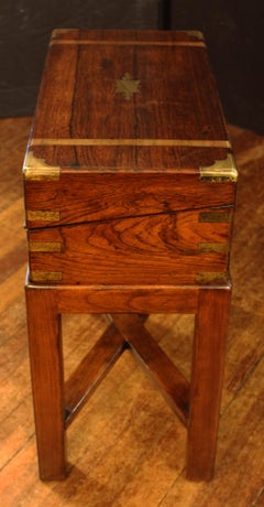 c. 1860 Lap Desk Writing Box on Custom Stand