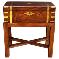 c. 1860 Lap Desk Writing Box on Custom Stand c. 1860 Lap Desk Writing Box on Custom Stand