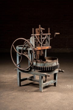 c. 1860s Rotating Wood and Cast Iron Meat Chopper