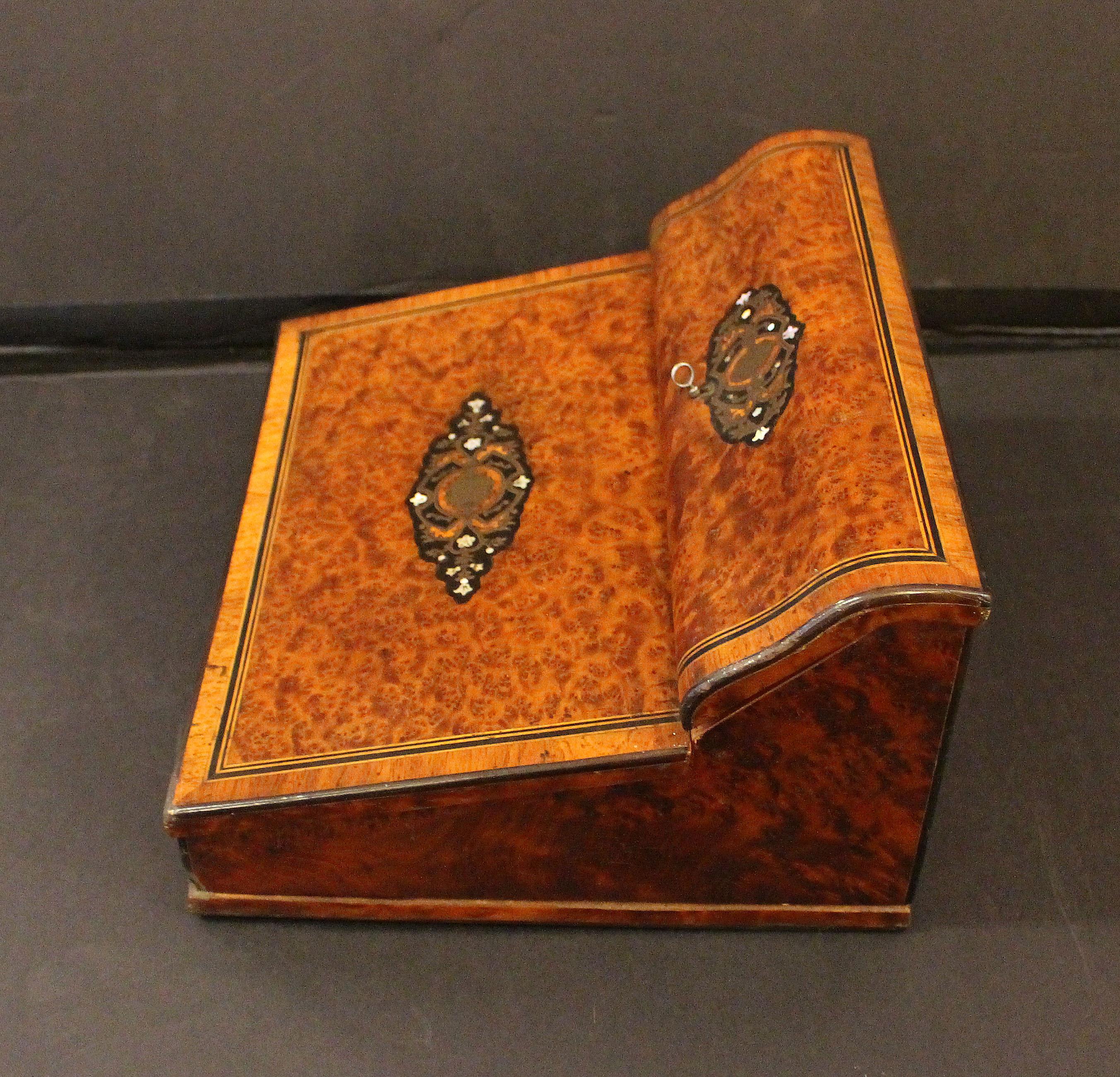 Mid-19th Century c. 1865 French Napoleon III Table Top Writing Desk Box For Sale