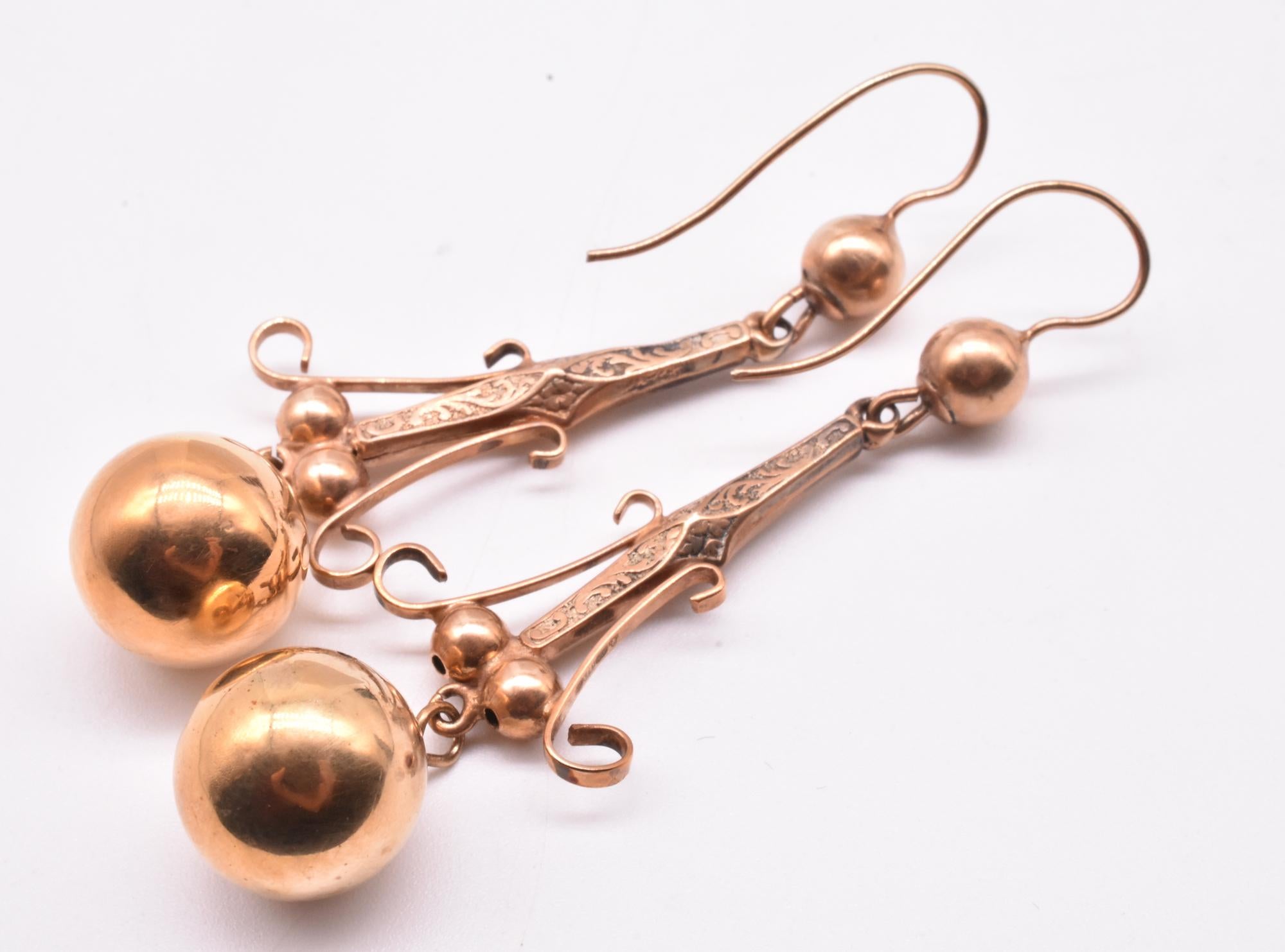 antique rose gold earrings