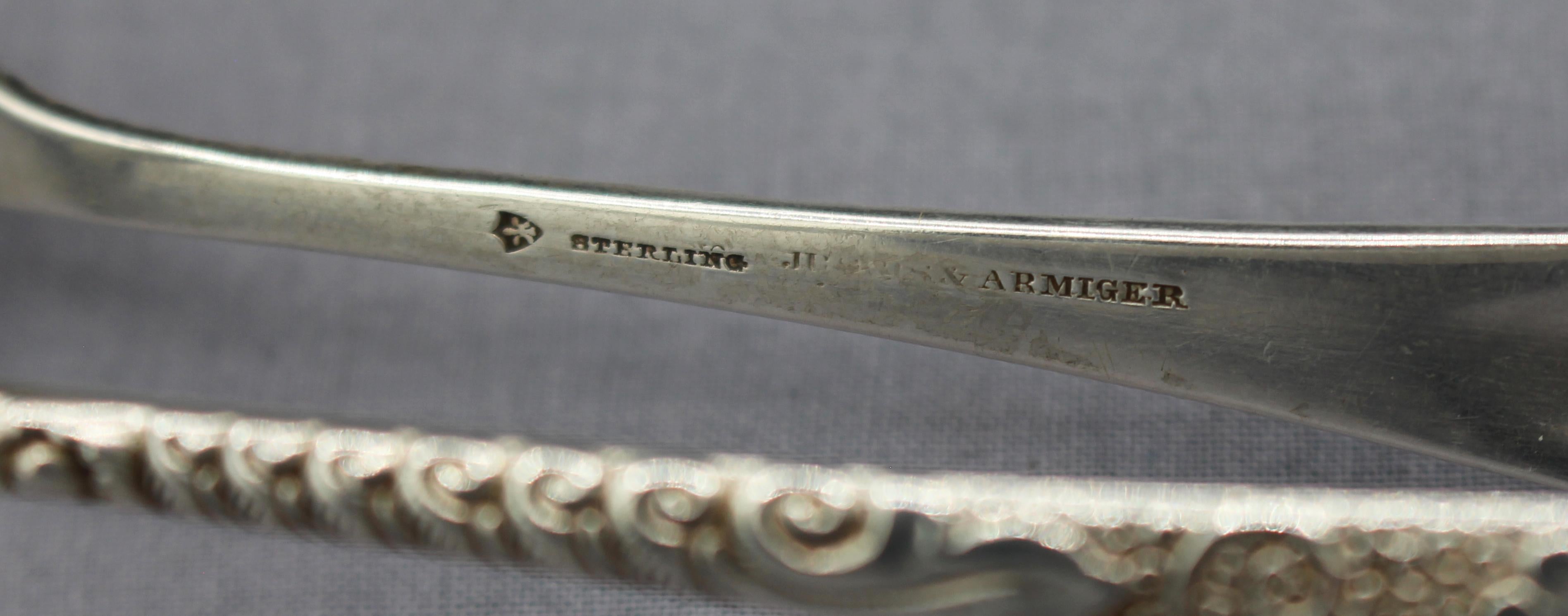 American c. 1870s-80s Sterling Silver Ice Tongs