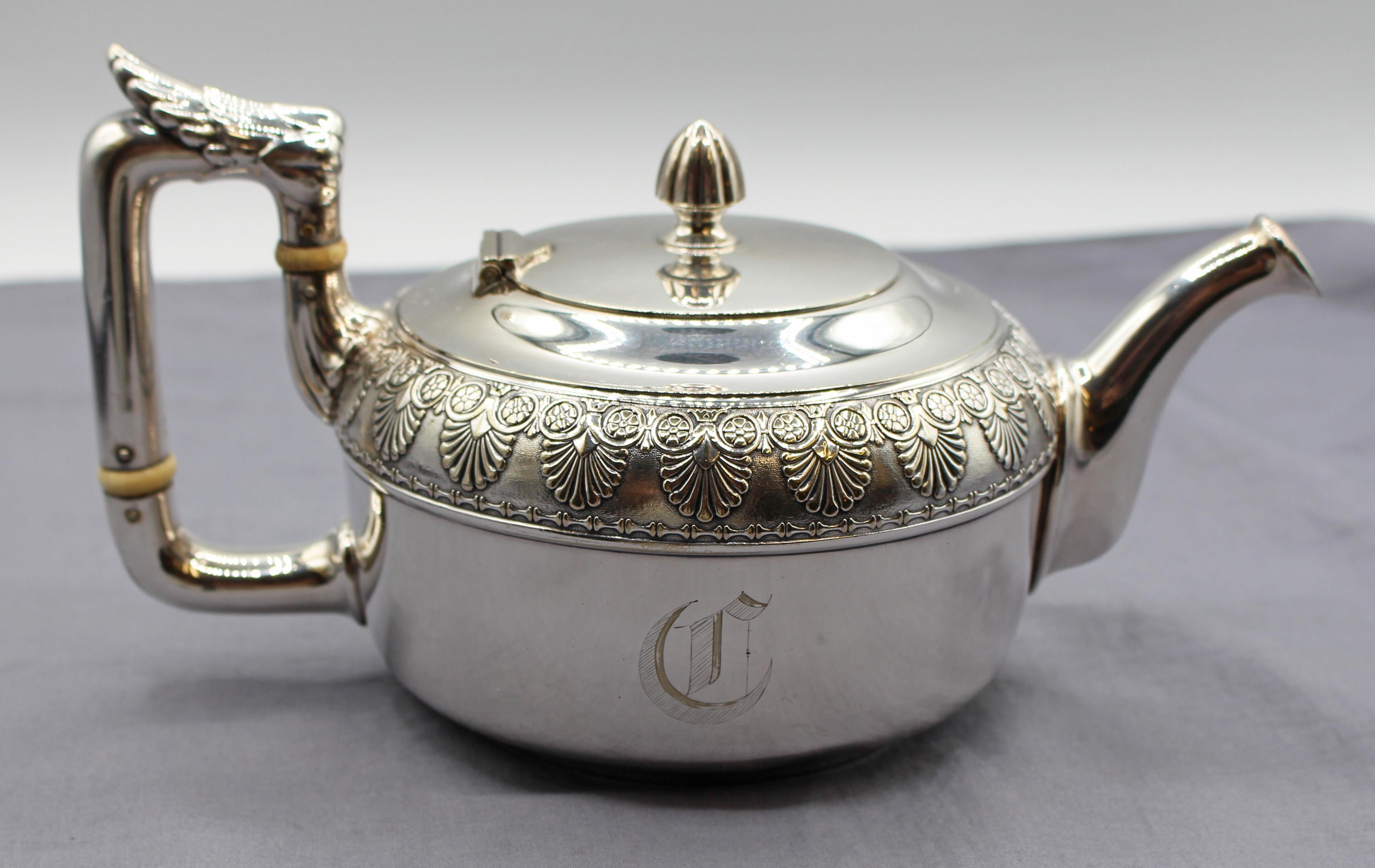 C. 1870er Gorham Silver Gelötetes 5-teiliges Tee- und Kaffeeservice im Angebot 4