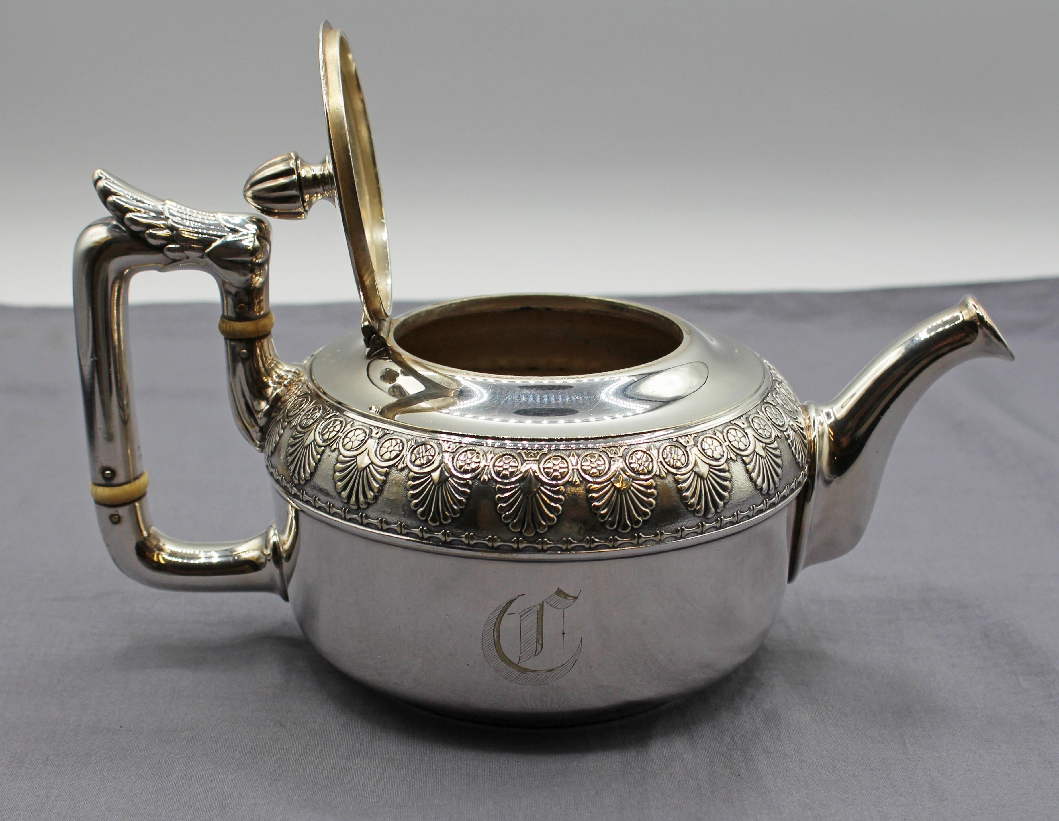 C. 1870er Gorham Silver Gelötetes 5-teiliges Tee- und Kaffeeservice im Angebot 6
