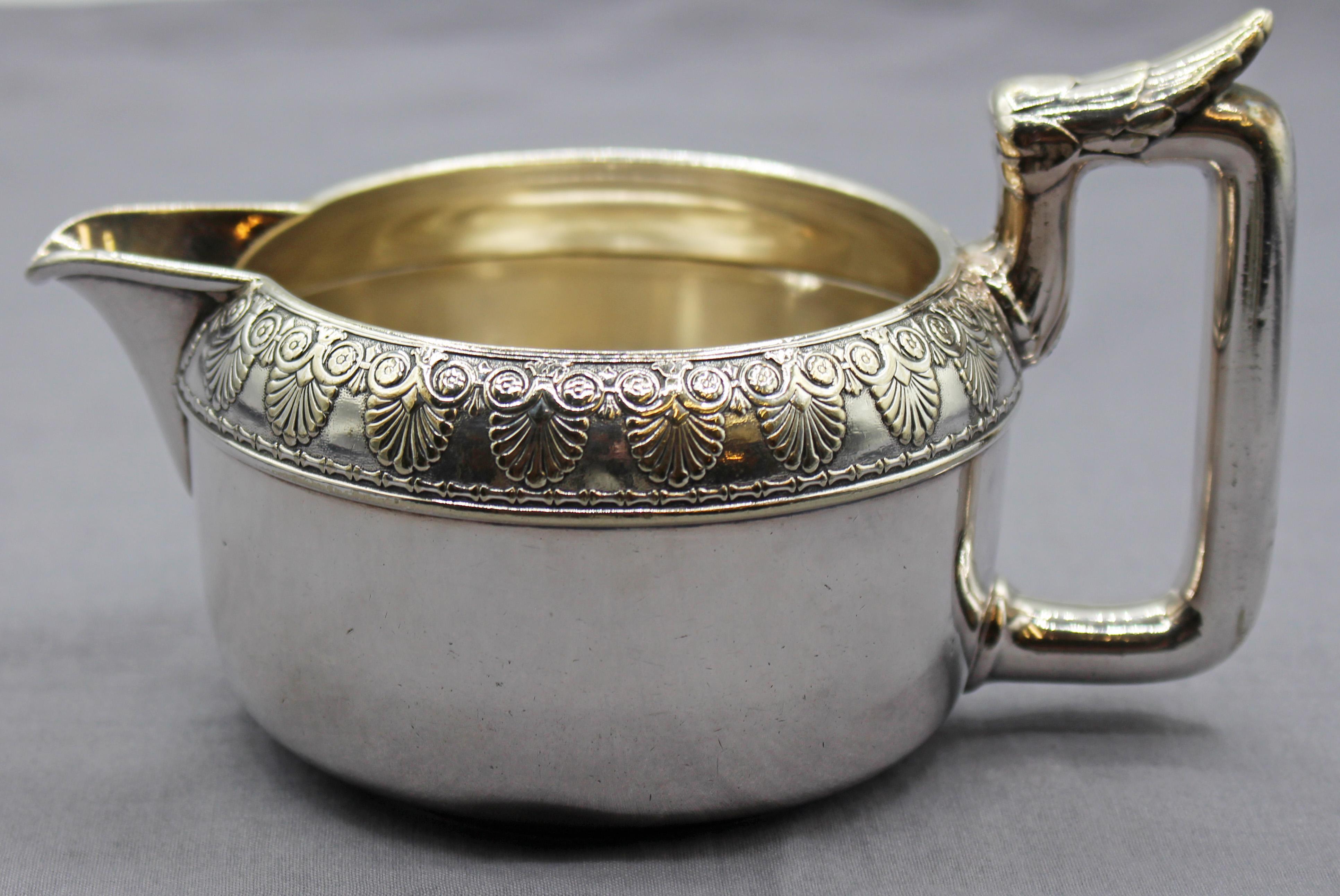 C. 1870er Gorham Silver Gelötetes 5-teiliges Tee- und Kaffeeservice (Neuägyptisch) im Angebot