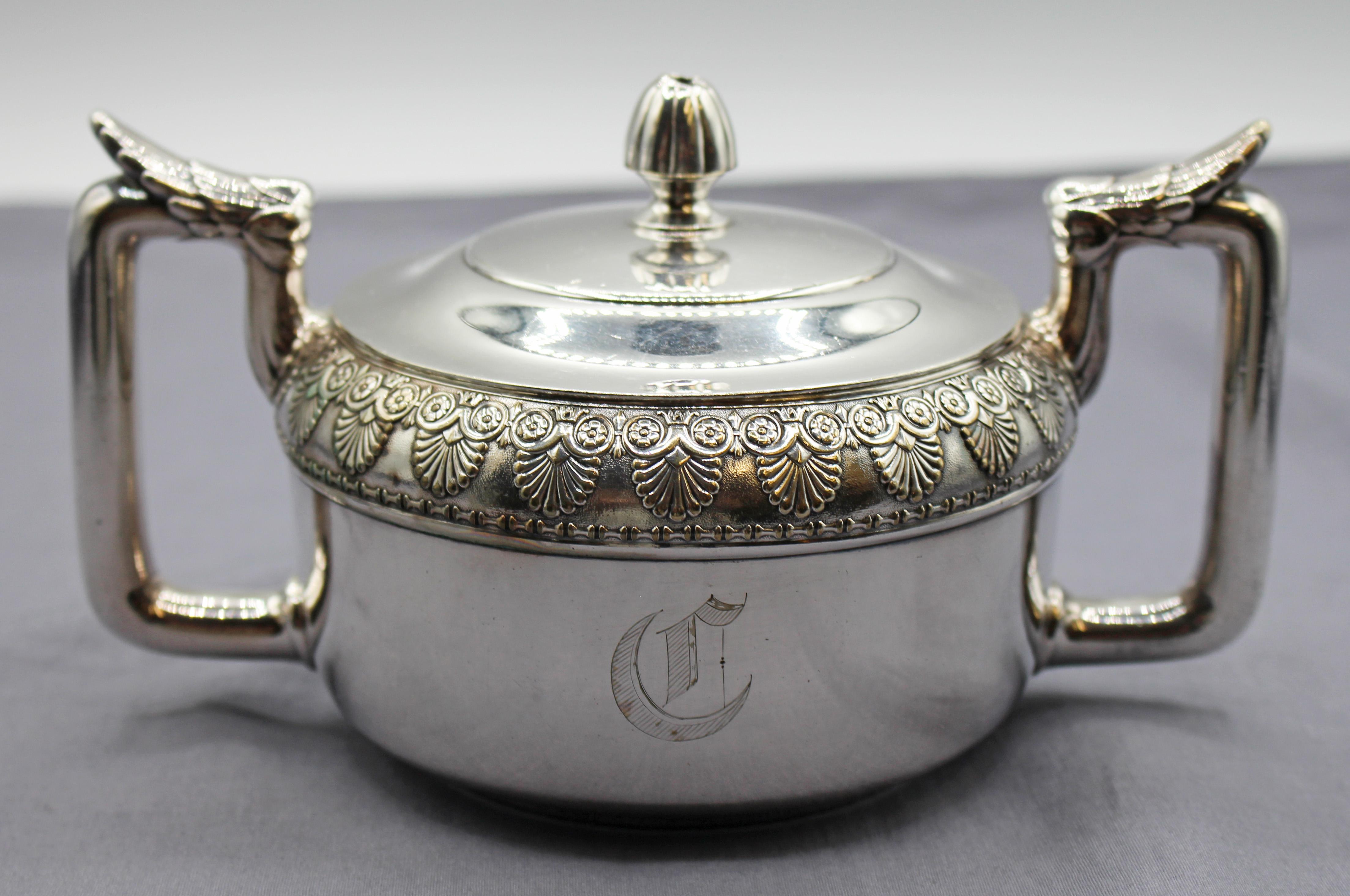 C. 1870er Gorham Silver Gelötetes 5-teiliges Tee- und Kaffeeservice (19. Jahrhundert) im Angebot