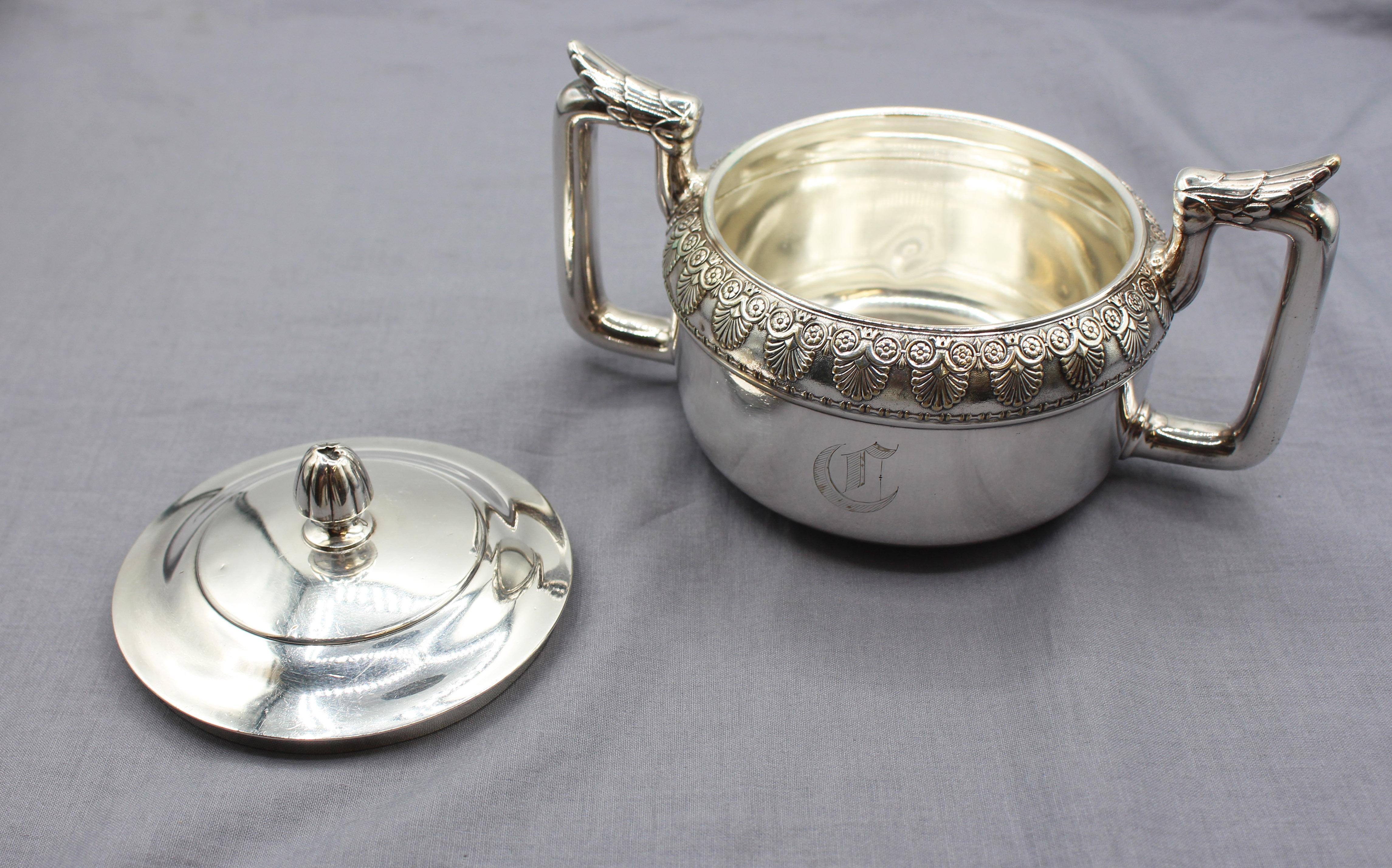 C. 1870er Gorham Silver Gelötetes 5-teiliges Tee- und Kaffeeservice (Silber) im Angebot