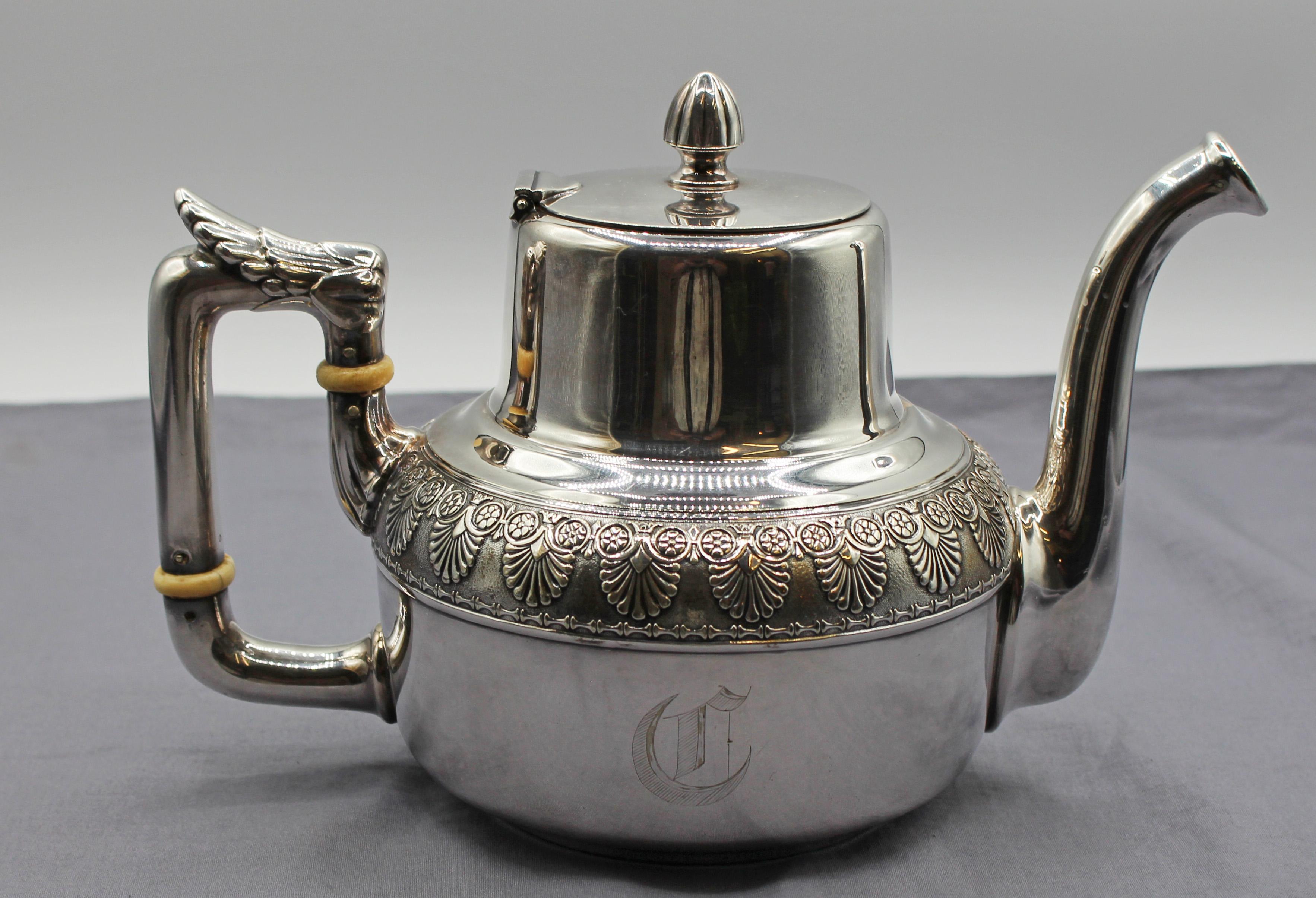 C. 1870er Gorham Silver Gelötetes 5-teiliges Tee- und Kaffeeservice im Angebot 1