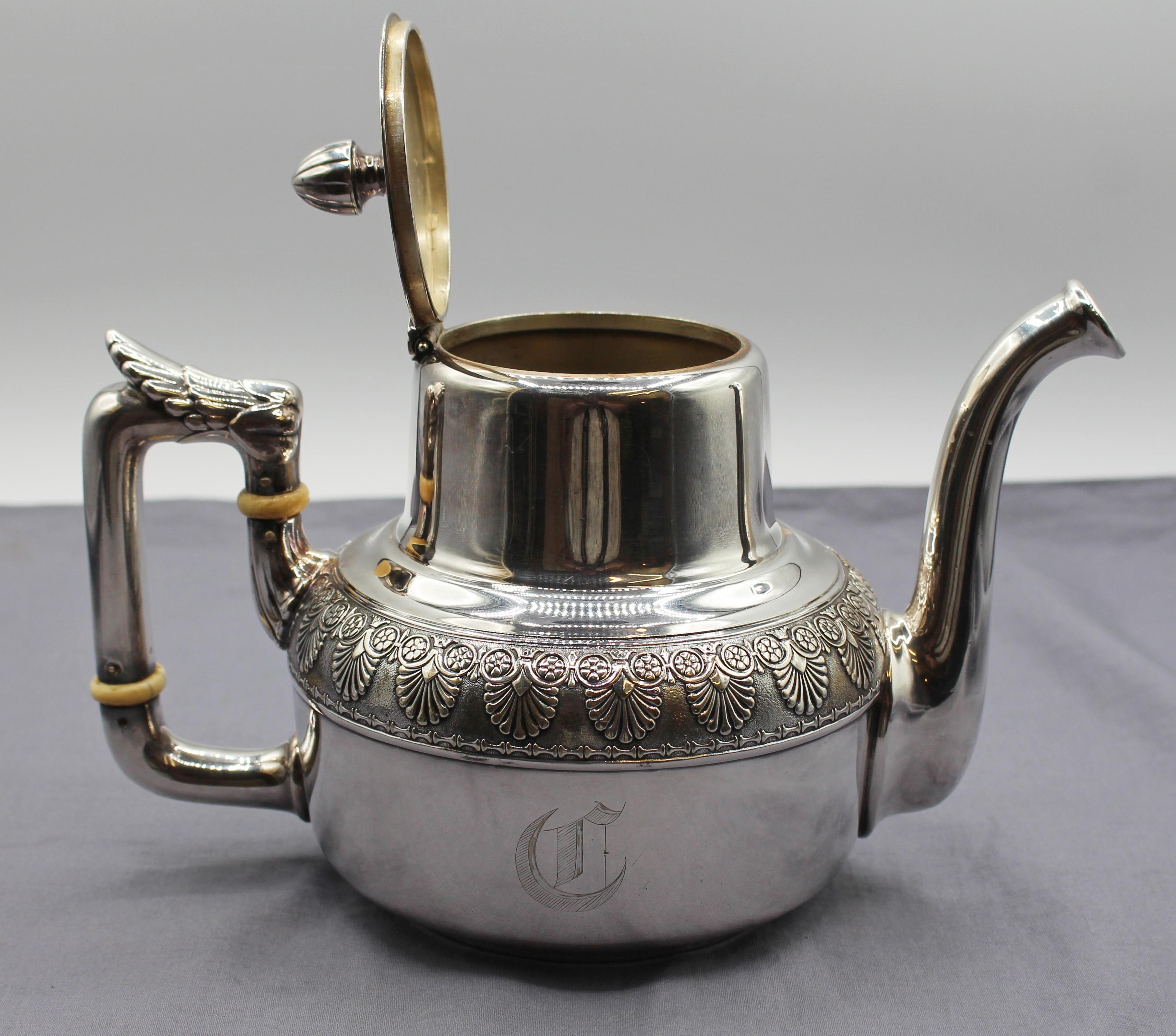 C. 1870er Gorham Silver Gelötetes 5-teiliges Tee- und Kaffeeservice im Angebot 2