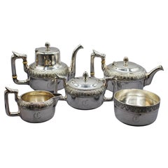 C. 1870er Gorham Silver Gelötetes 5-teiliges Tee- und Kaffeeservice