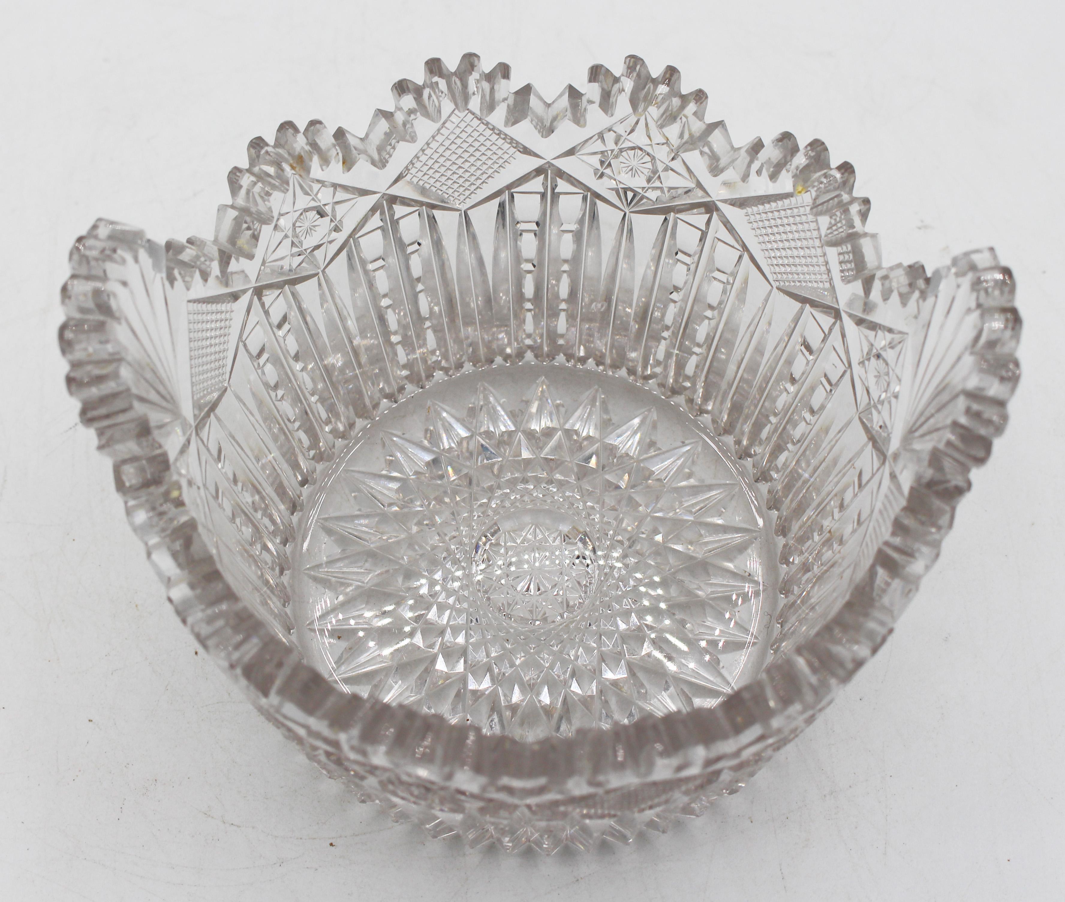 c. 1880-1900 Amerikanische Butterdose aus geschliffenem Glas der Brillianten Periode (Ästhetizismus) im Angebot
