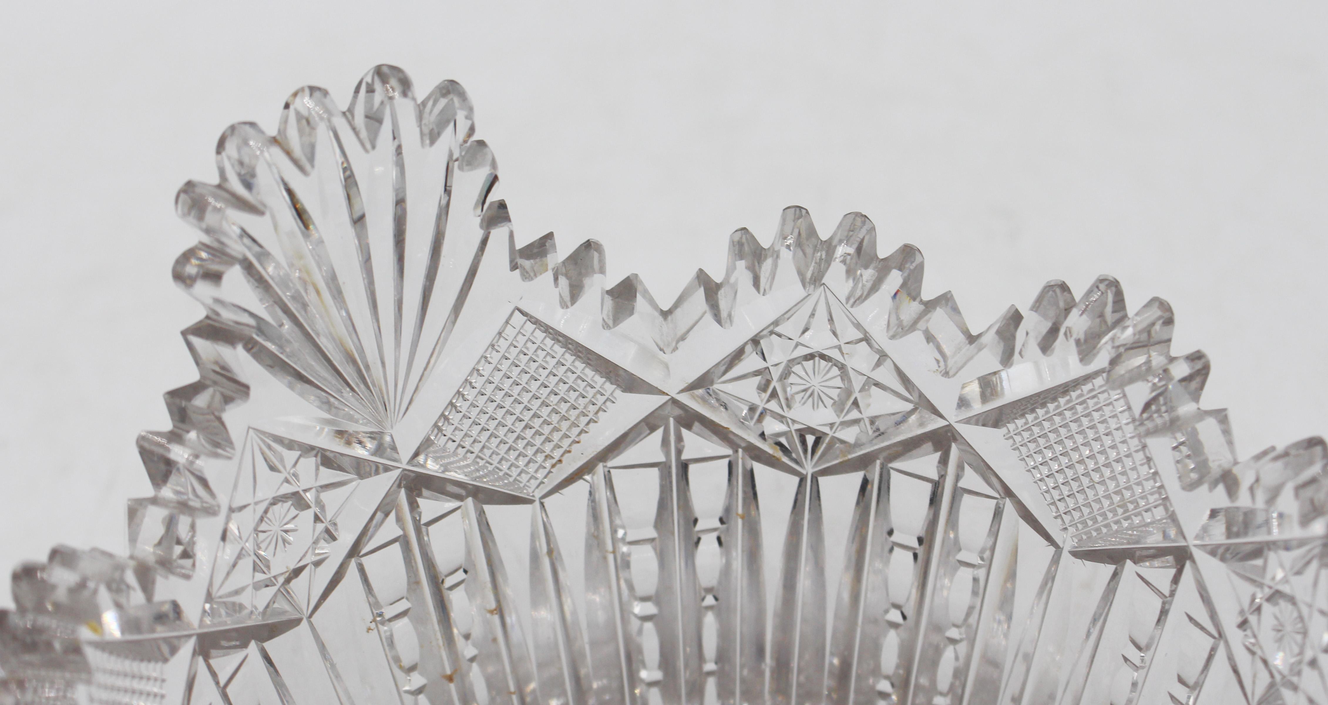 c. 1880-1900 Amerikanische Butterdose aus geschliffenem Glas der Brillianten Periode (19. Jahrhundert) im Angebot