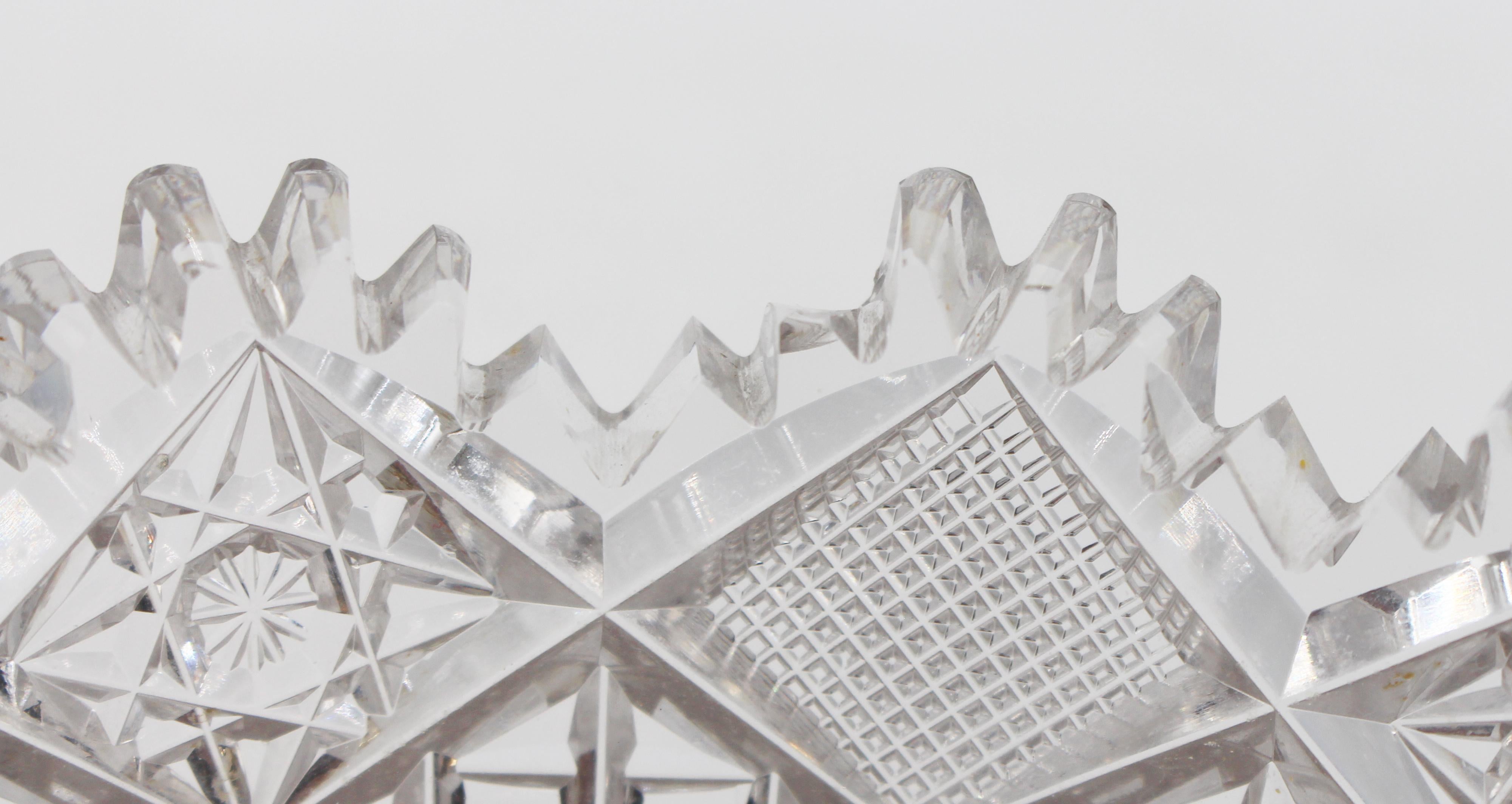 c. 1880-1900 Amerikanische Butterdose aus geschliffenem Glas der Brillianten Periode (Geschliffenes Glas) im Angebot