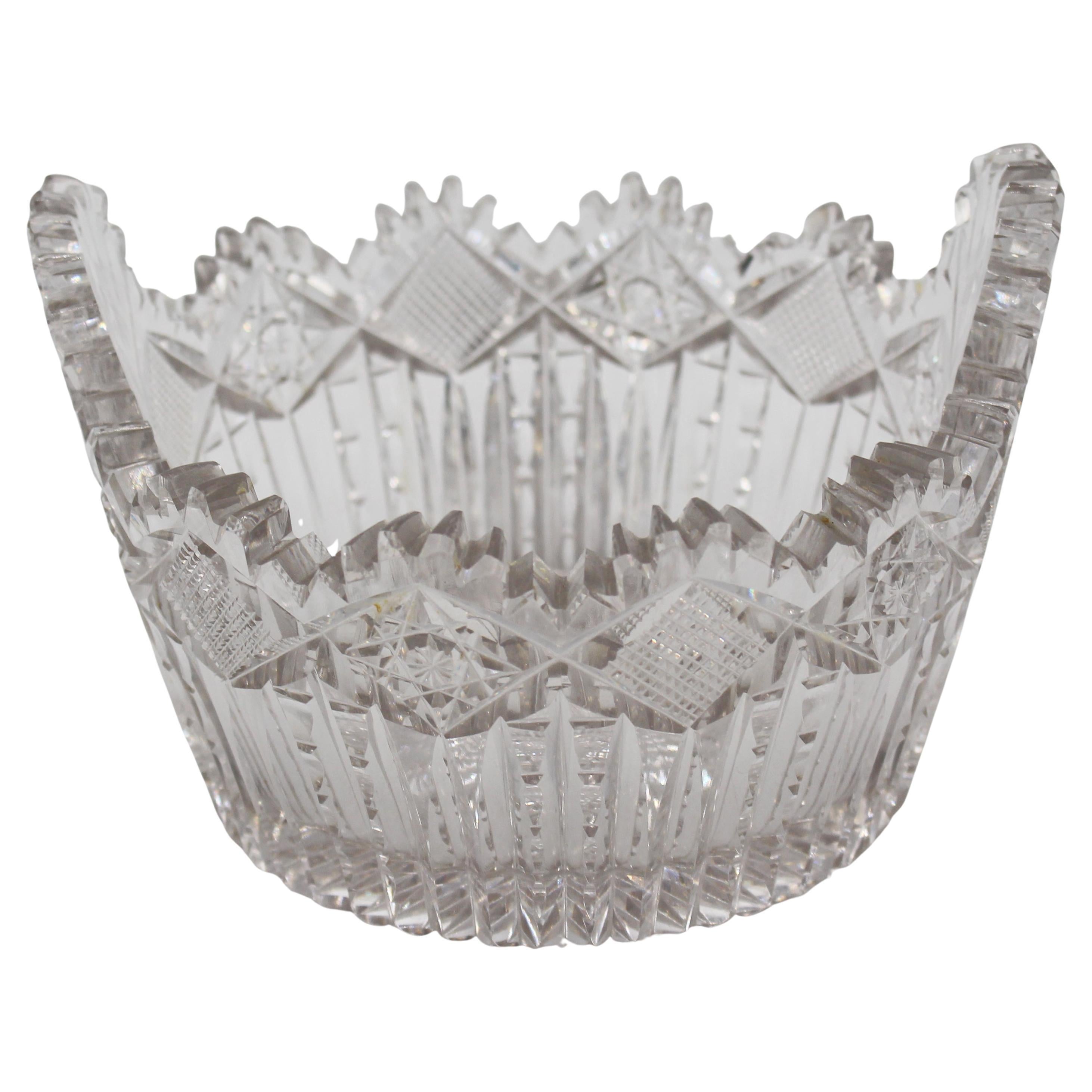 c. 1880-1900 Amerikanische Butterdose aus geschliffenem Glas der Brillianten Periode im Angebot