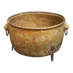 C. 1880 Dutch Repousse Brass Jardiniere