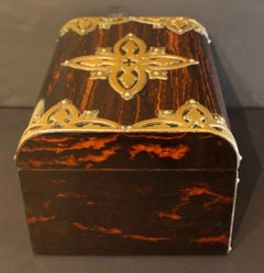 c. 1880 English Coromandel Brass Mounted Jewelry Box