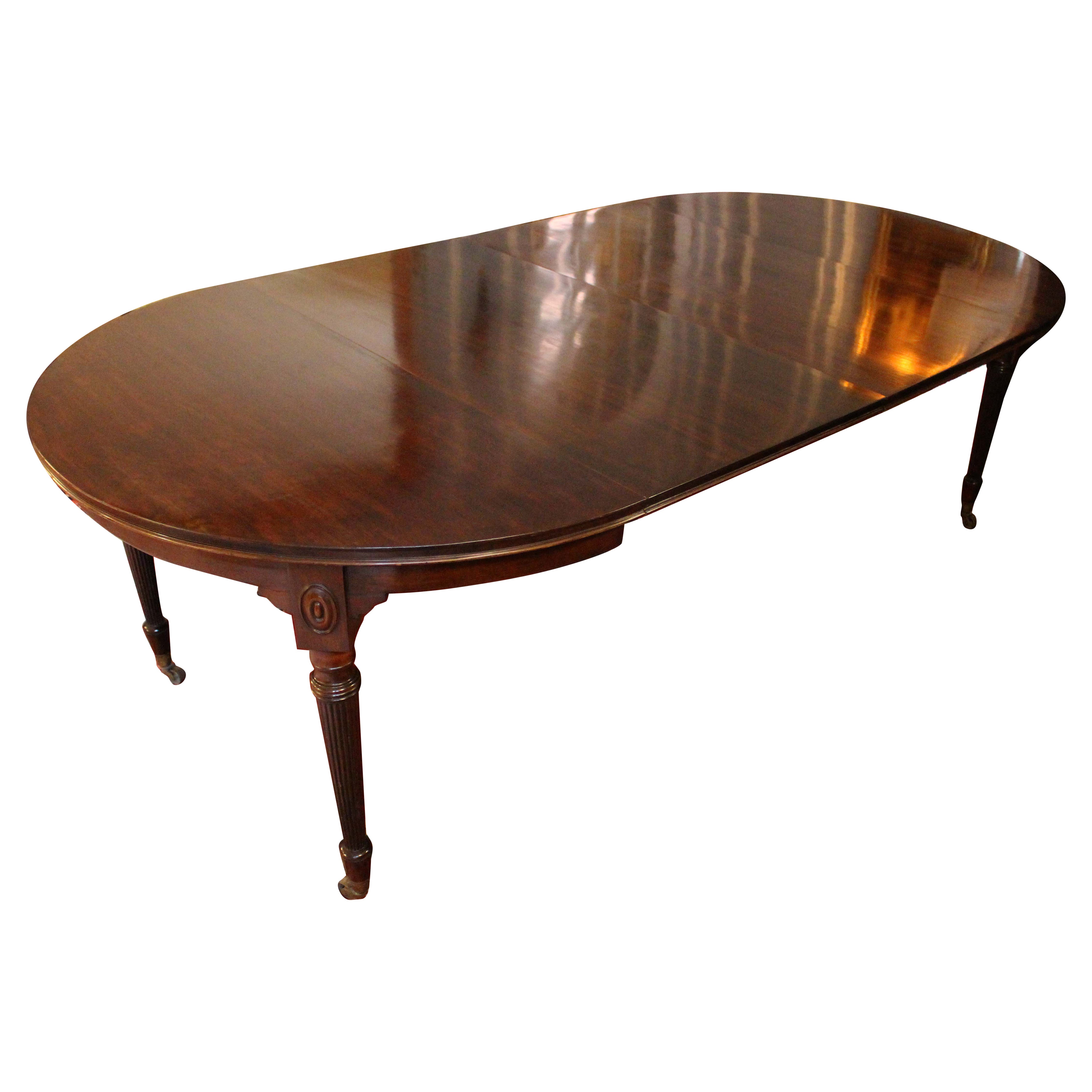 c. 1880 English Round Extending Regency Revival Dining Table