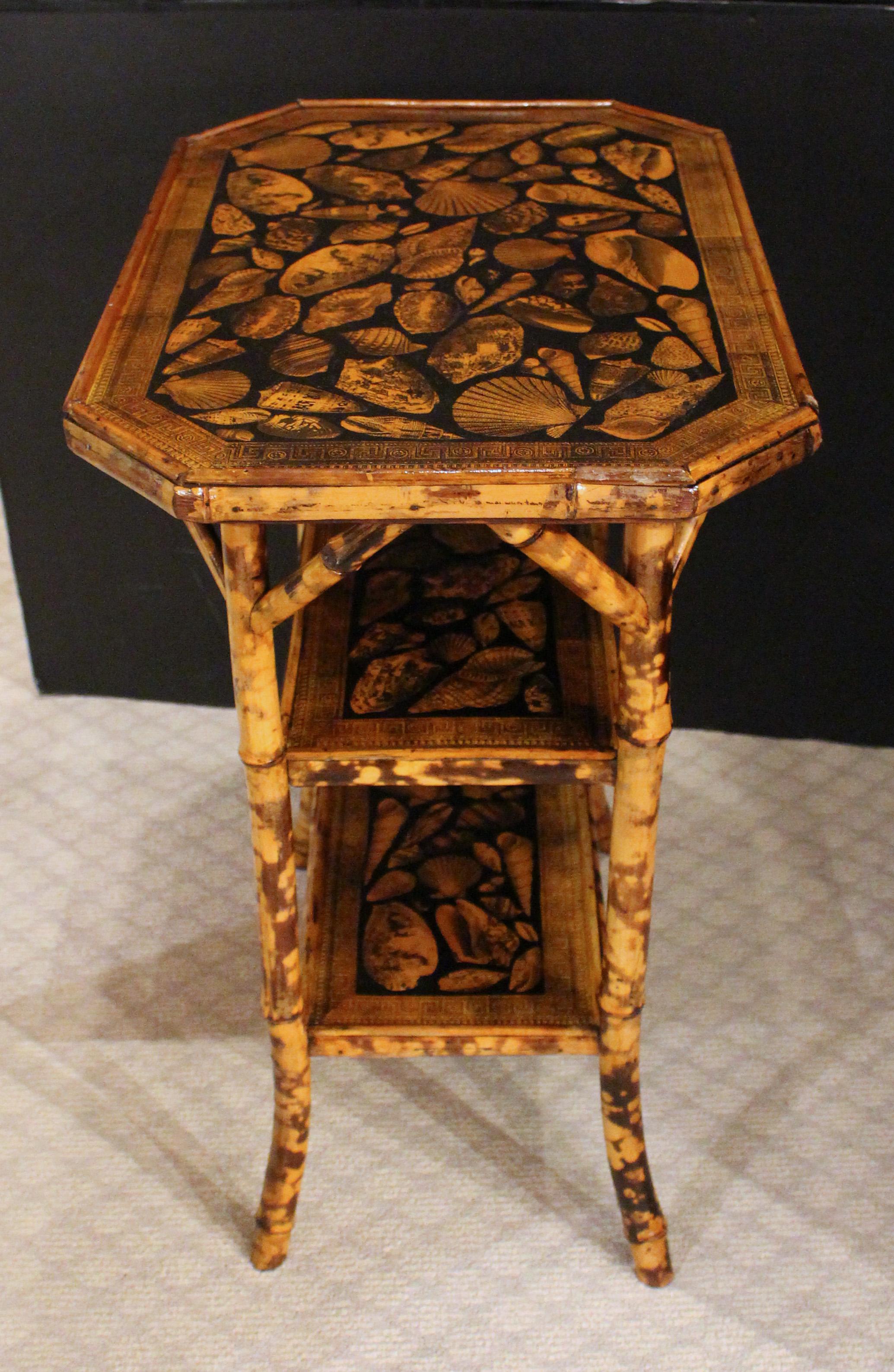 Aesthetic Movement c. 1880s English Bamboo Three Tier Side Table