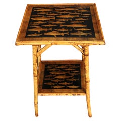 c. 1880s English Two Tier Bamboo Side Table