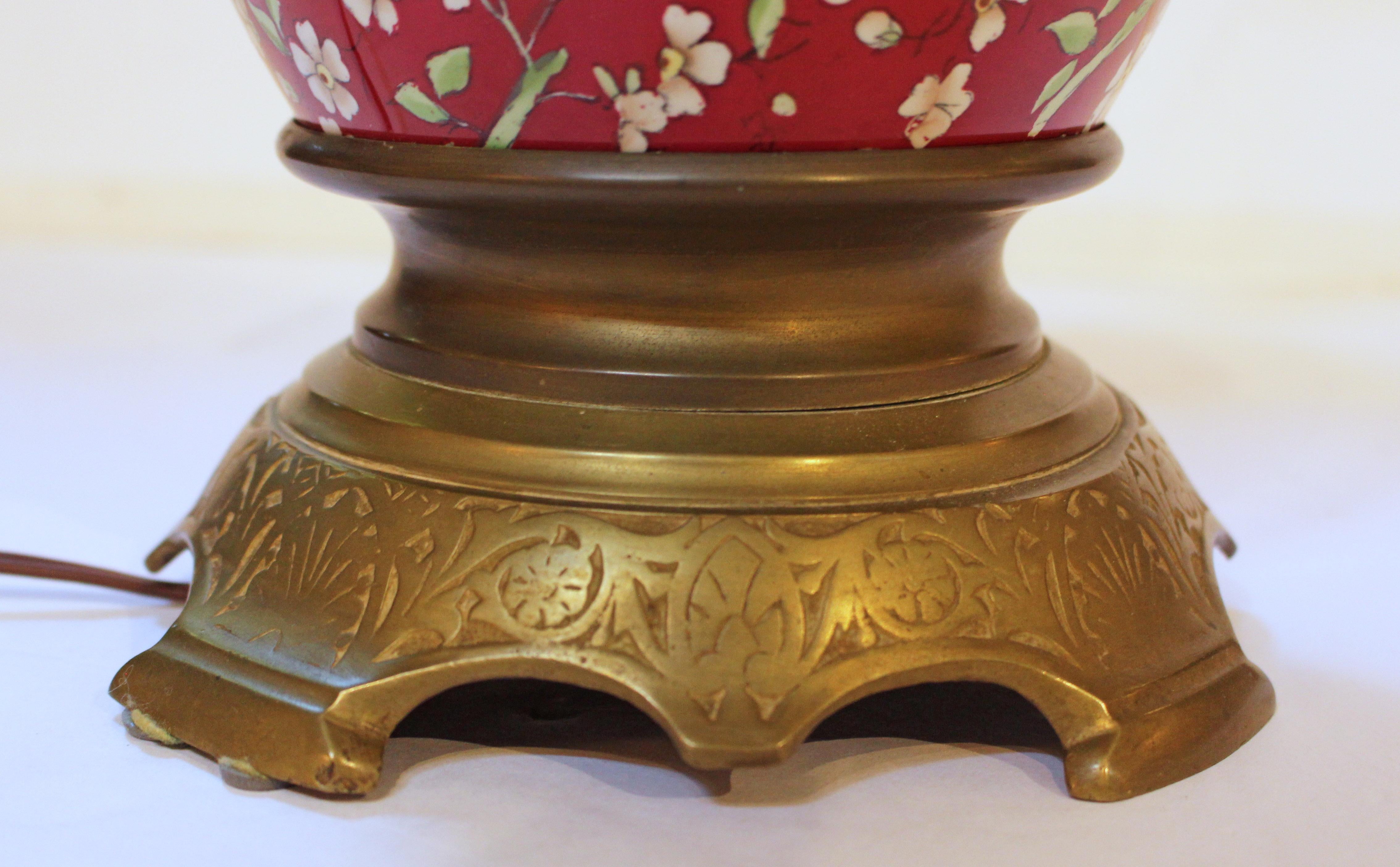 19th Century C. 1880s Likely English Aesthetic Movement Electrified Oil Lamp Base For Sale
