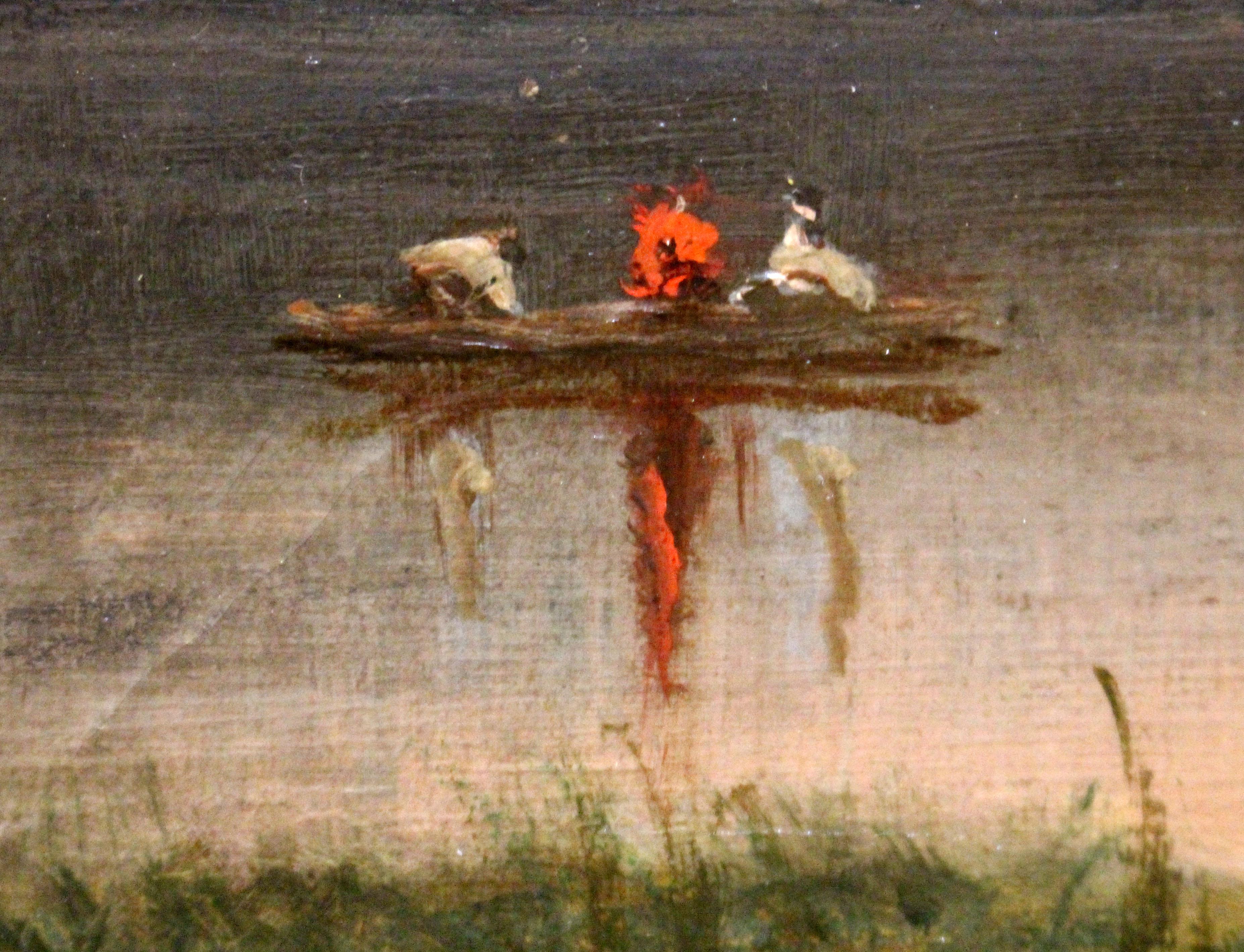c. 1880 Óleo sobre lienzo Pintura de escena lacustre de George Lafayette Clough Estadounidense en venta