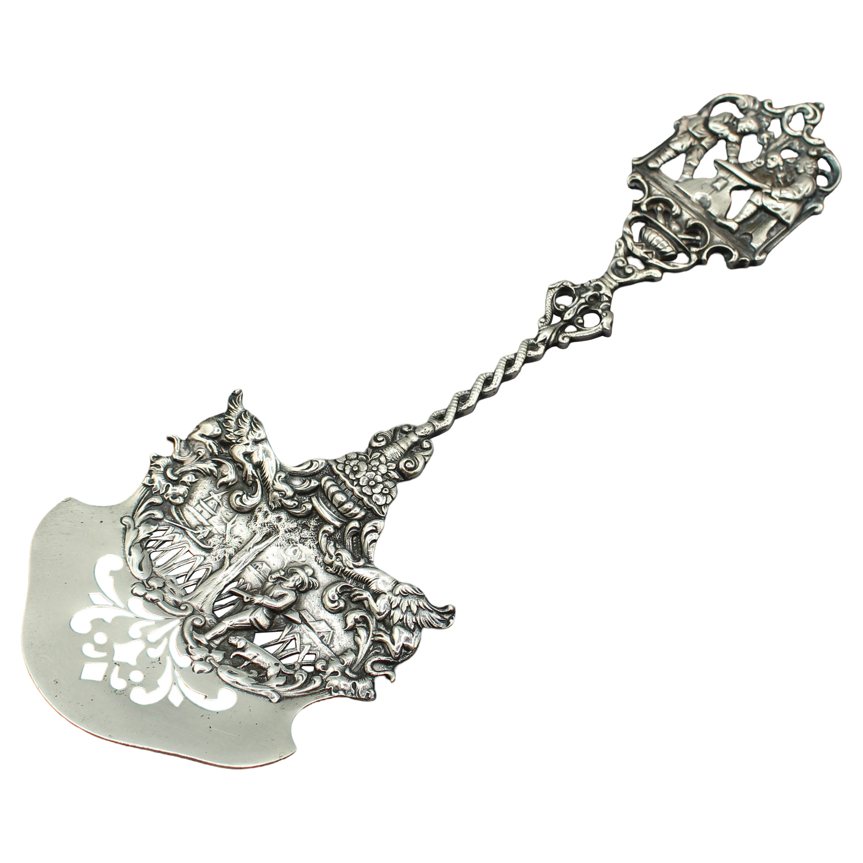 c. 1885-1910 American Colonial Revival Sterling Silver Pierced Server