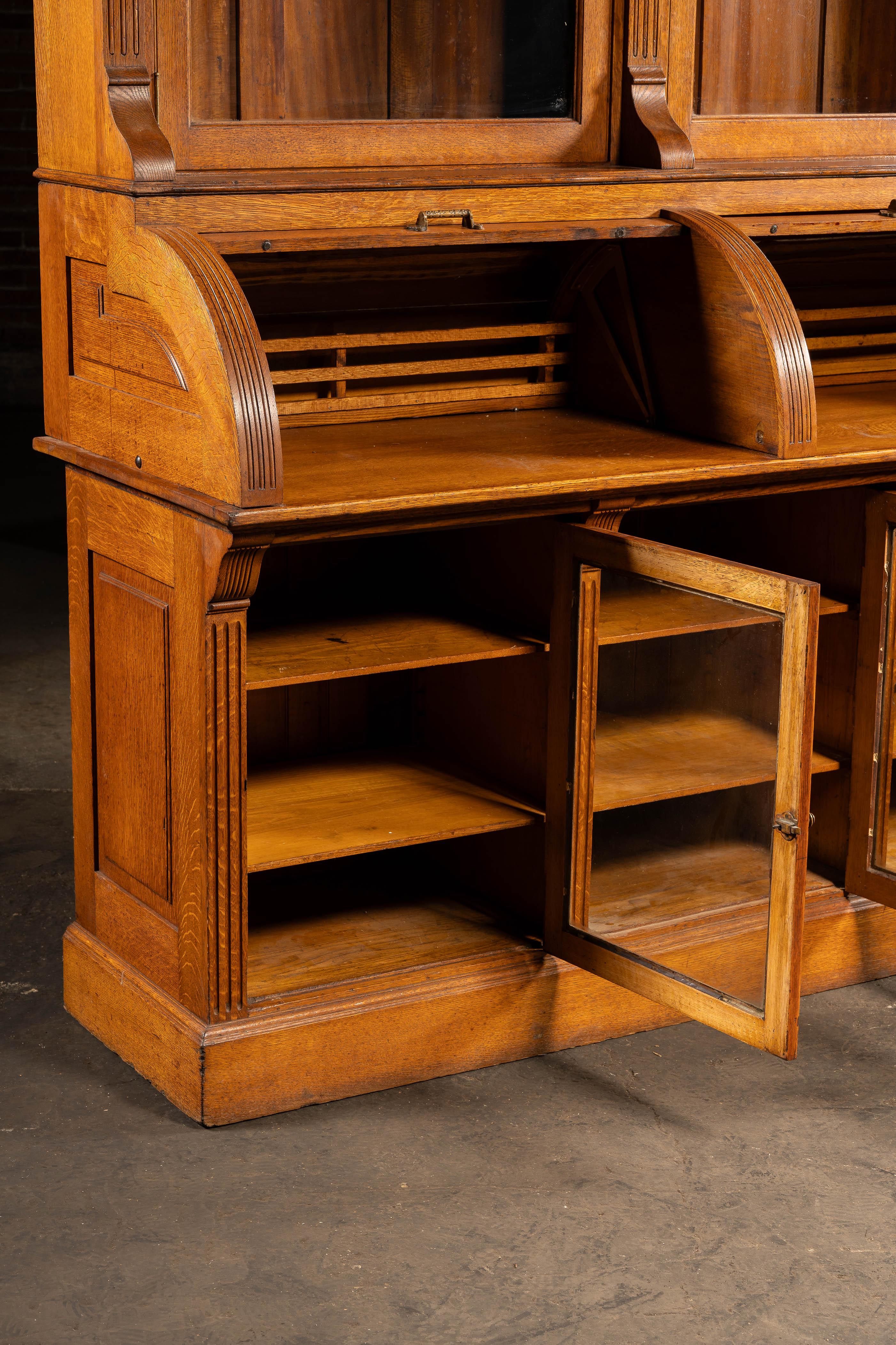 c. 1885 High Victorian Oak Jewelry Store Display Cabinet im Angebot 8