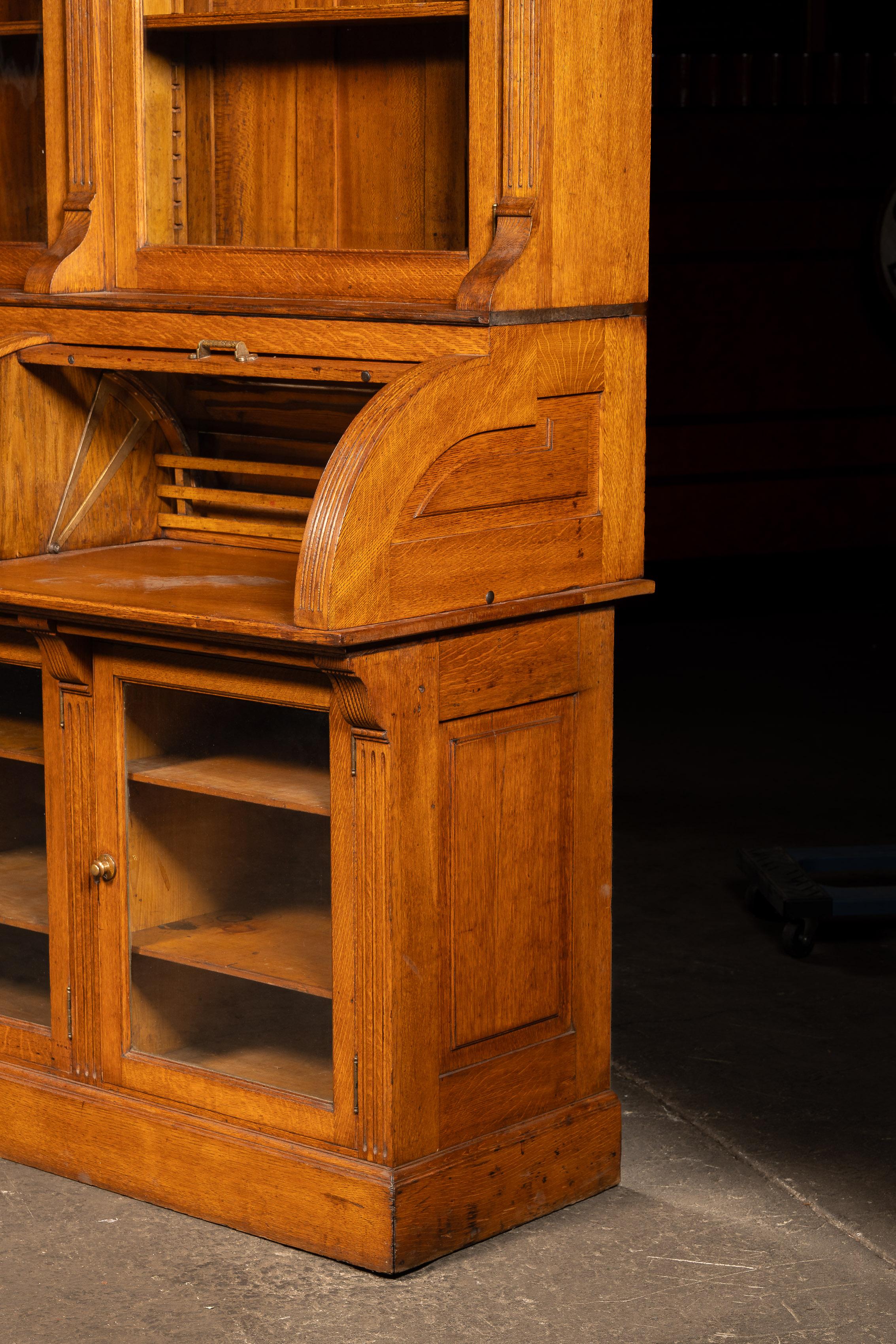 c. 1885 High Victorian Oak Jewelry Store Display Cabinet im Angebot 10