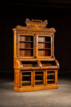 c. 1885 High Victorian Oak Jewelry Store Display Cabinet