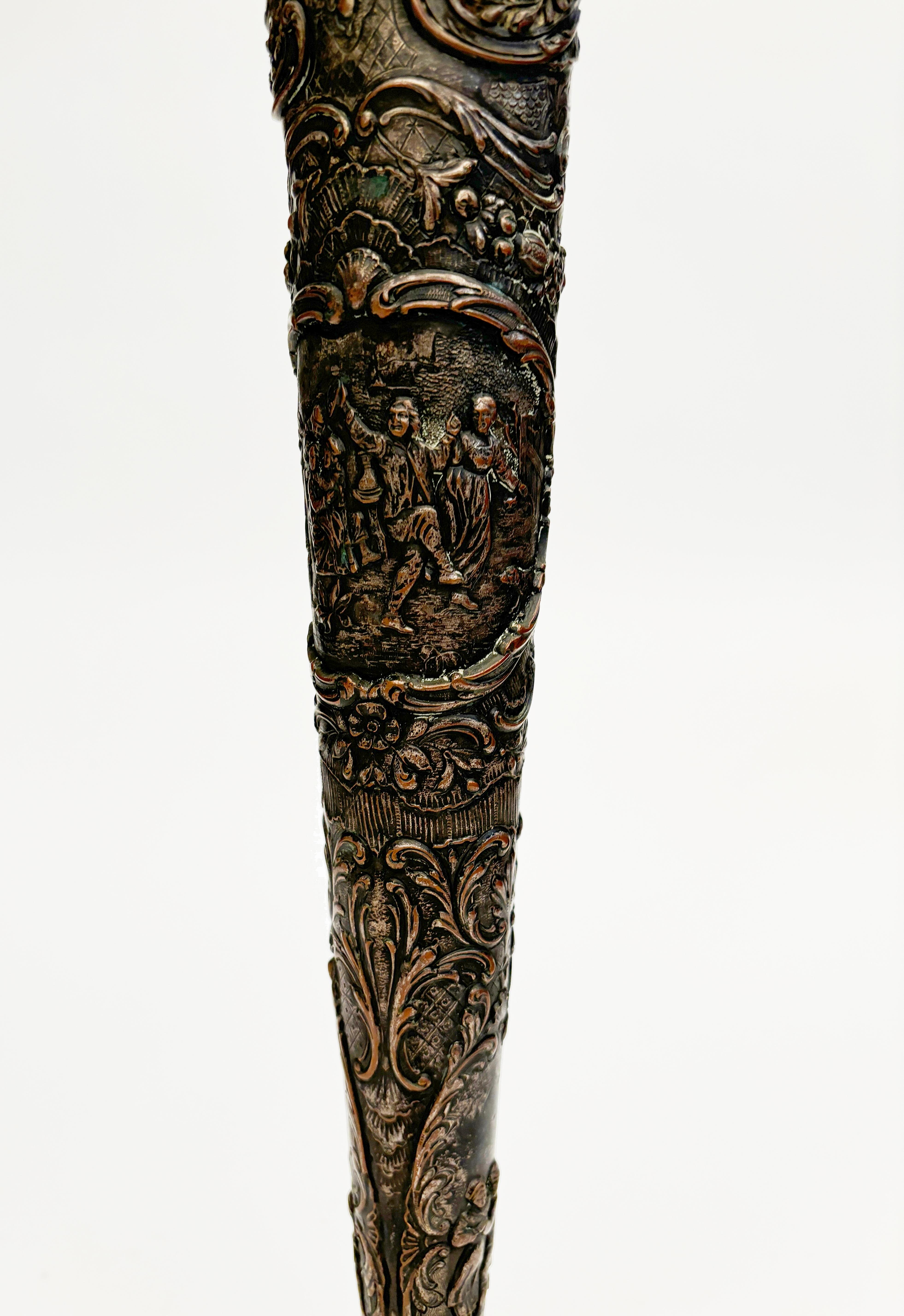 Baroque Revival c. 1886-1900 Silver Plated Trumpet Vase with Repousse by Webster & Son, New York