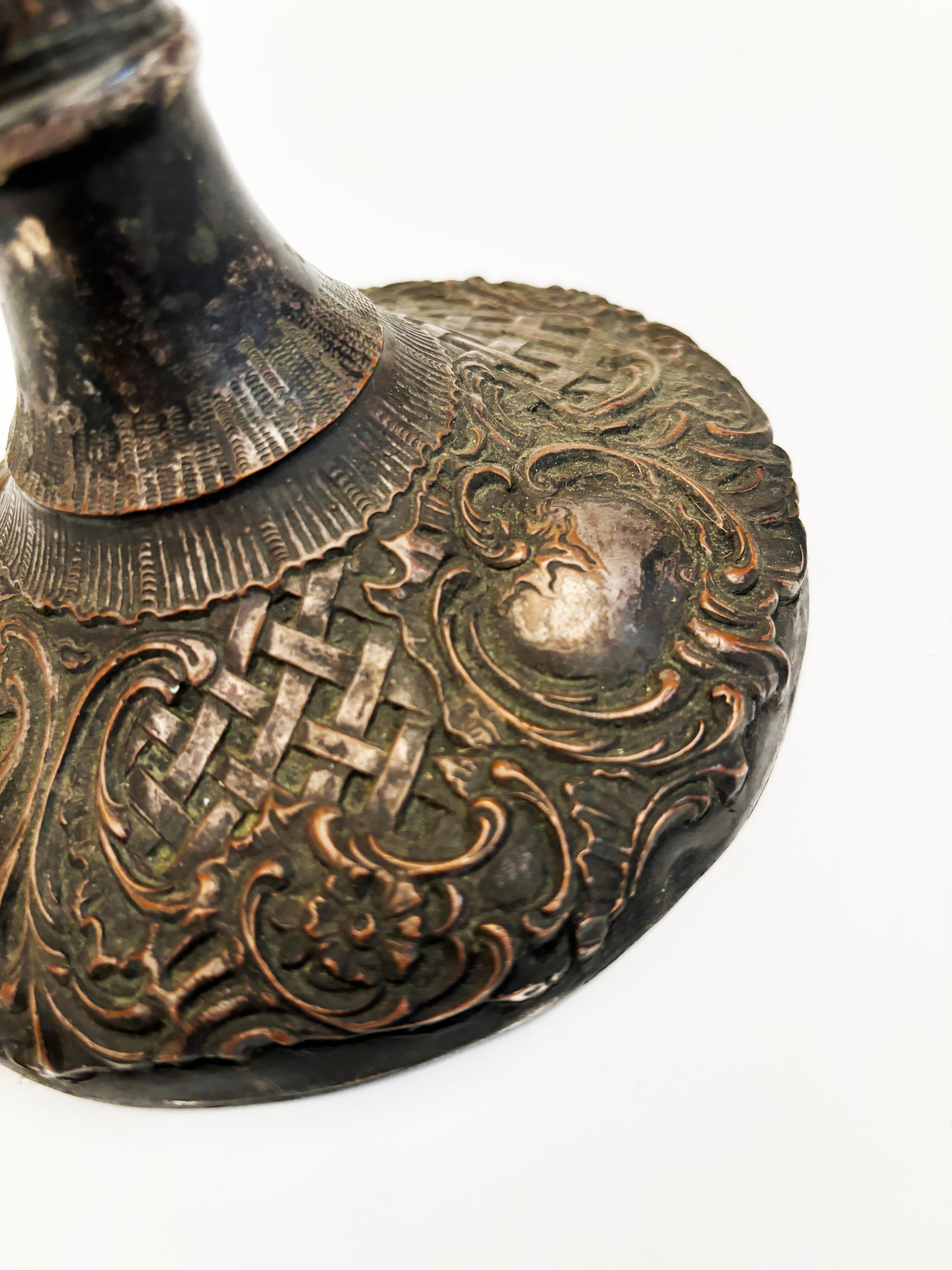 c. 1886-1900 Silver Plated Trumpet Vase with Repousse by Webster & Son, New York In Good Condition In Louisville, KY