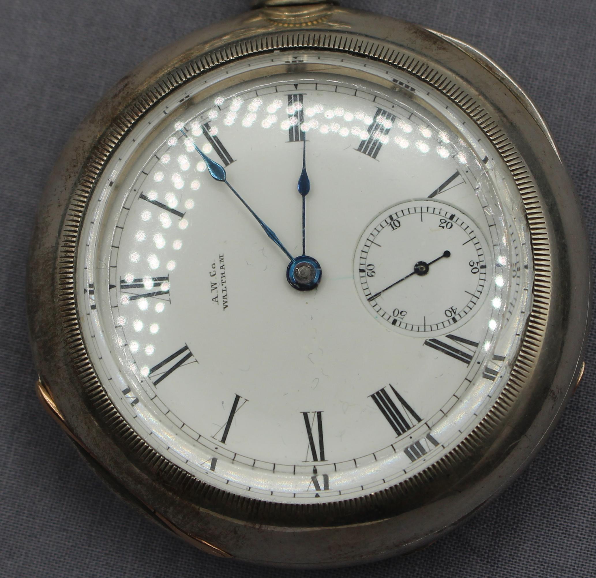 19th Century c. 1886 Coin Silver Pocket Watch by American Watch Co.