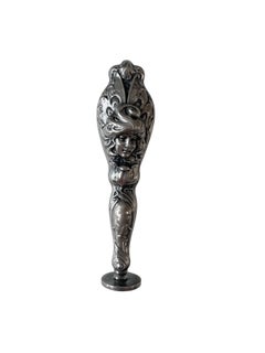 c. 1890-1900 Art Nouveau Sterling Silver Wax Seal with Muse Figure