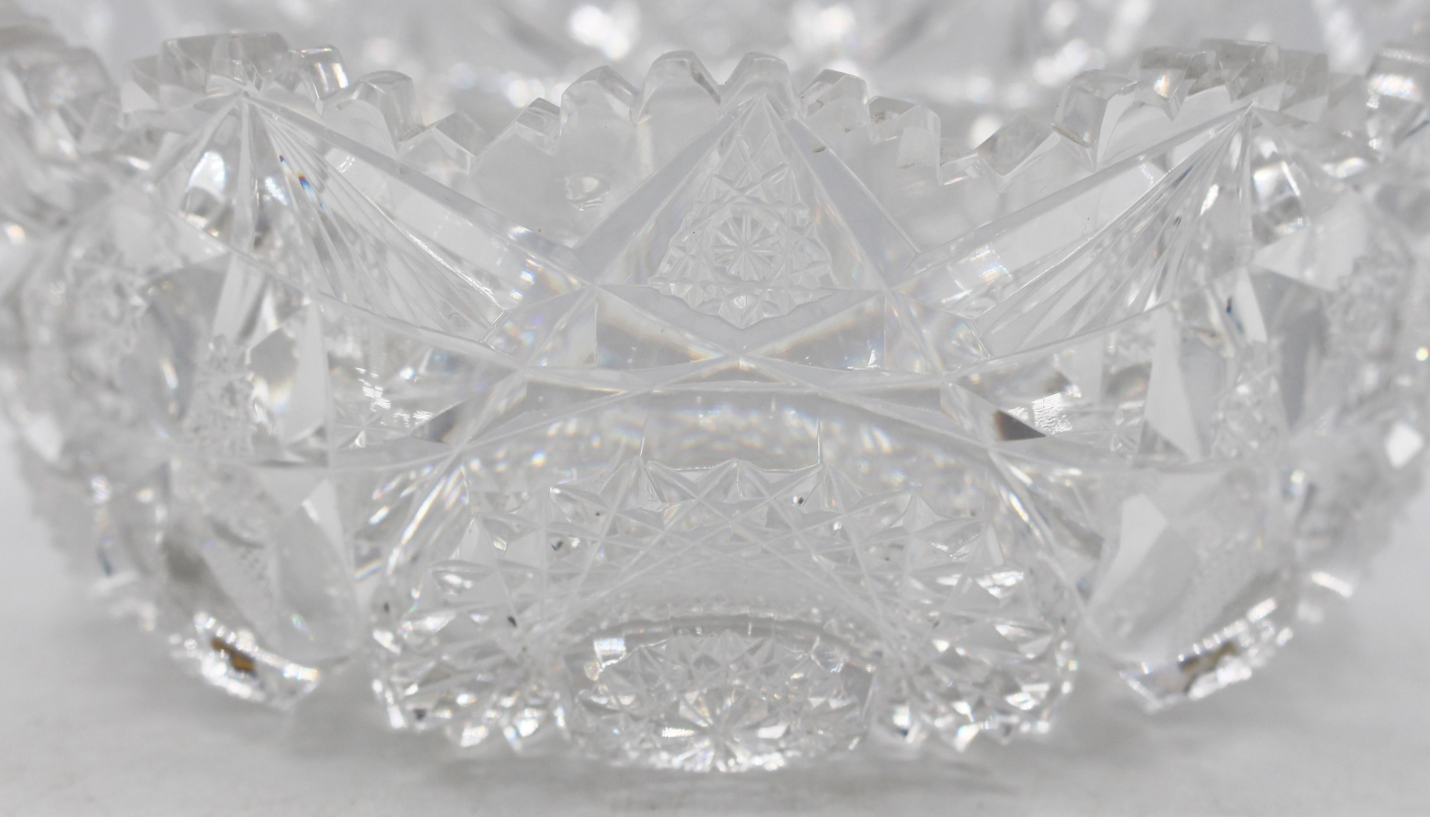 c. 1890 Amerikanisches Brilliantglas, geschliffene Schale (Ästhetizismus) im Angebot