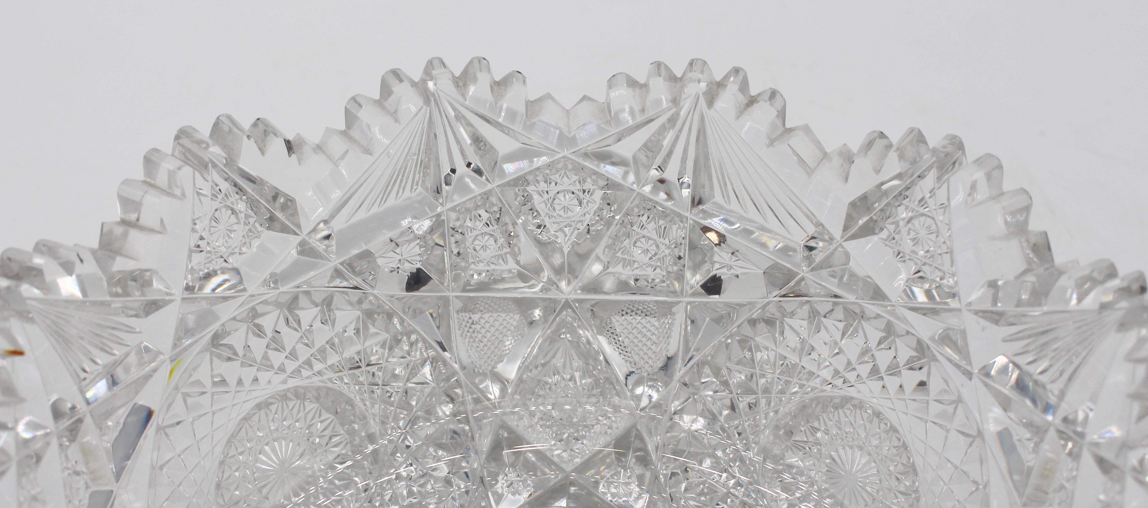 c. 1890 Amerikanisches Brilliantglas, geschliffene Schale (amerikanisch) im Angebot