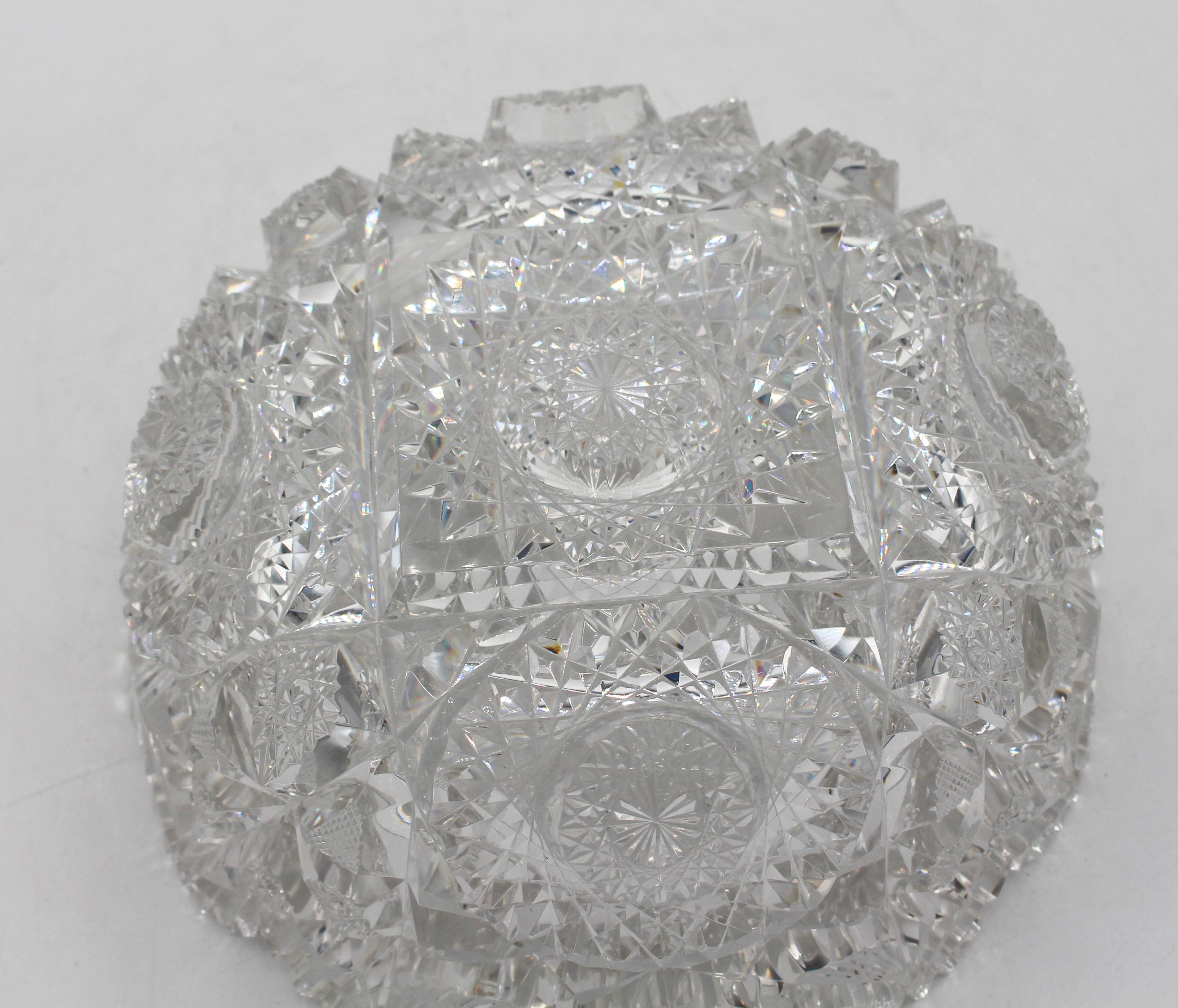 c. 1890 Amerikanisches Brilliantglas, geschliffene Schale im Zustand „Gut“ im Angebot in Chapel Hill, NC
