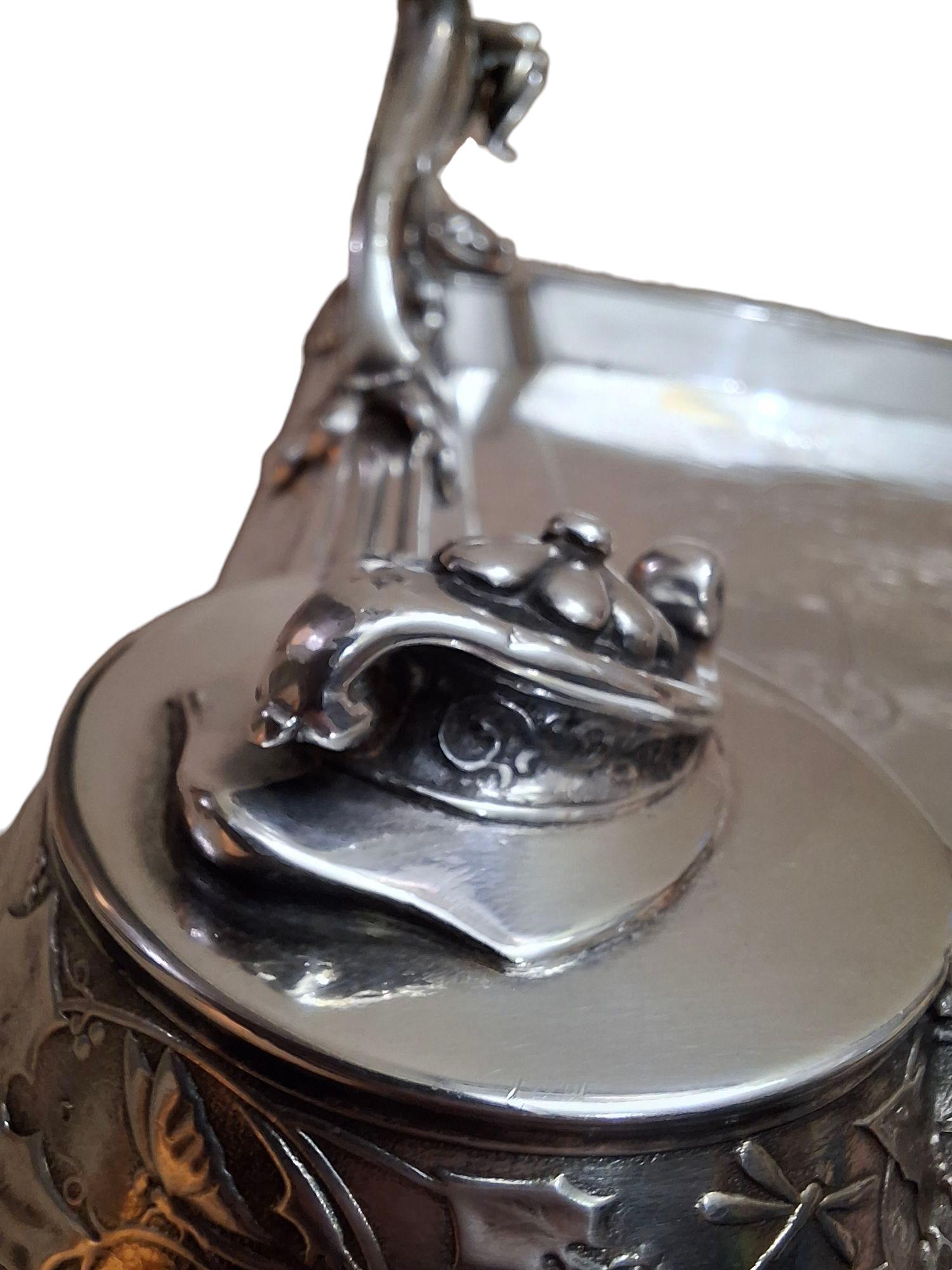 C. 1890 Middletown Silverplate Serving Tray w/ Figural Handles For Sale 7