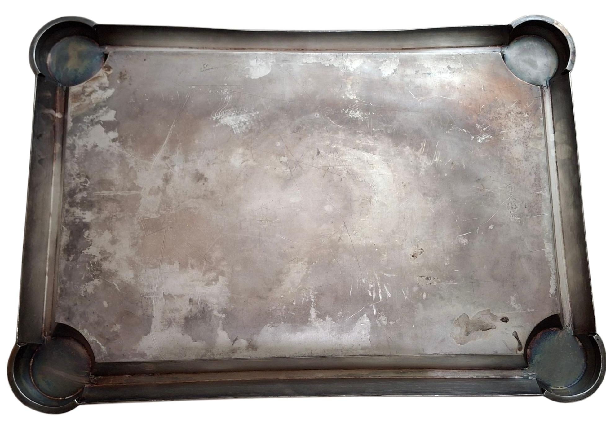 C. 1890 Middletown Silverplate Serving Tray w/ Figural Handles For Sale 8
