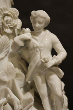 C. 1890 Pair of Meissen-Style Blanc De Chine Porcelain Lamps