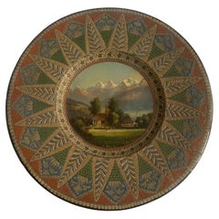 Antique C. 1890 Thoune Swiss Plate by Louis Ritschard St.Beatenburg