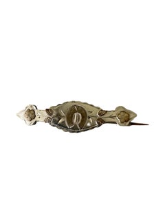 c. 1890 Victorian Sterling Silver & Gold Overlay Horseshoe Bar Brooch