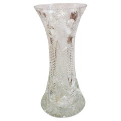 c. 1895 Hand Blown & Cut Glass Vase