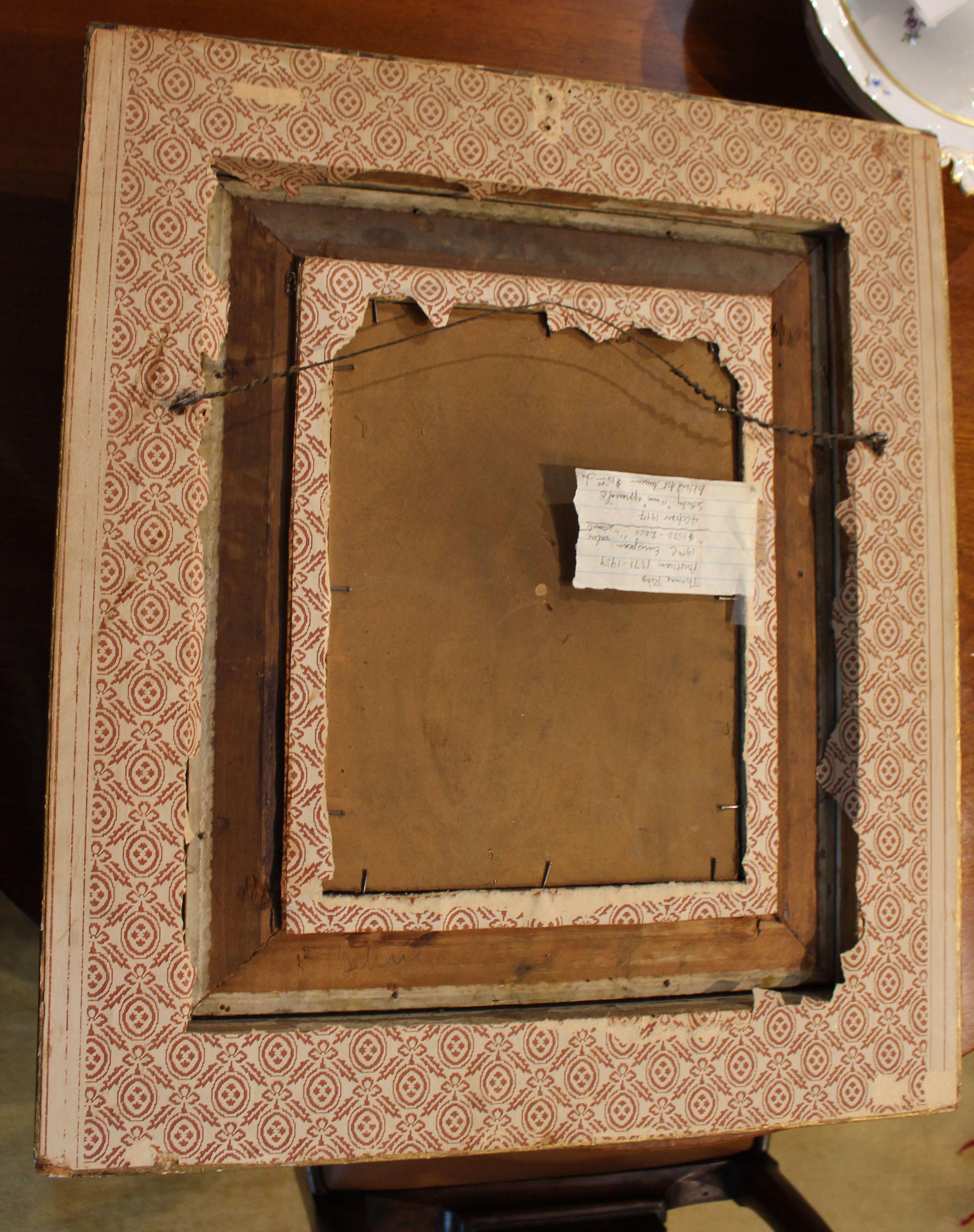 C. 1900-1920 Ölgemälde auf Pappe von Thomas Riss im Zustand „Gut“ im Angebot in Chapel Hill, NC
