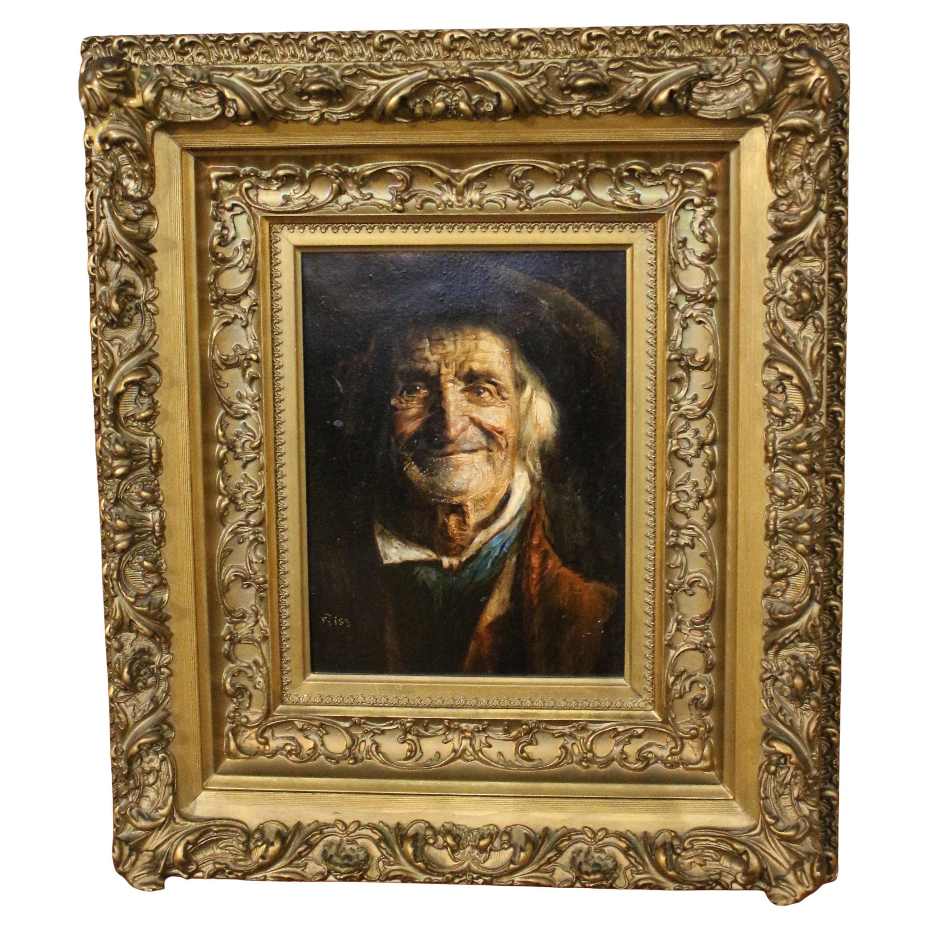 C. 1900-1920 Ölgemälde auf Pappe von Thomas Riss im Angebot