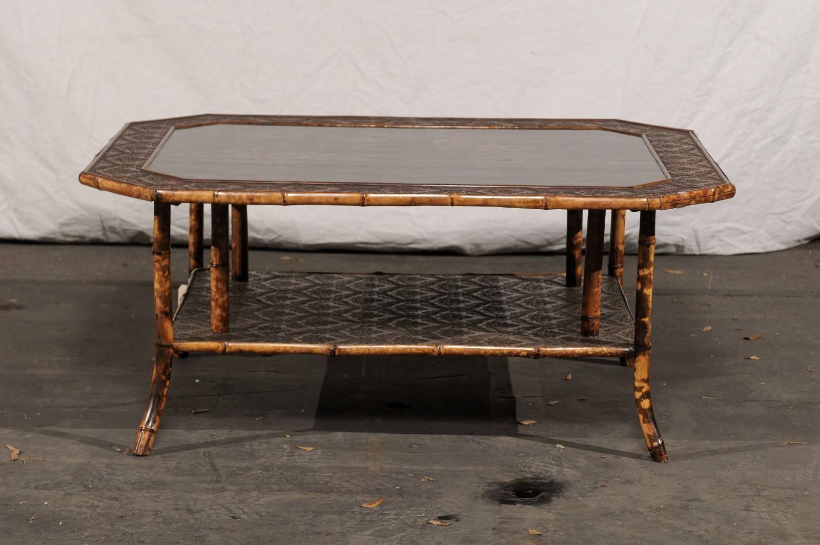 20th century two-tier coffee table, circa 1900.