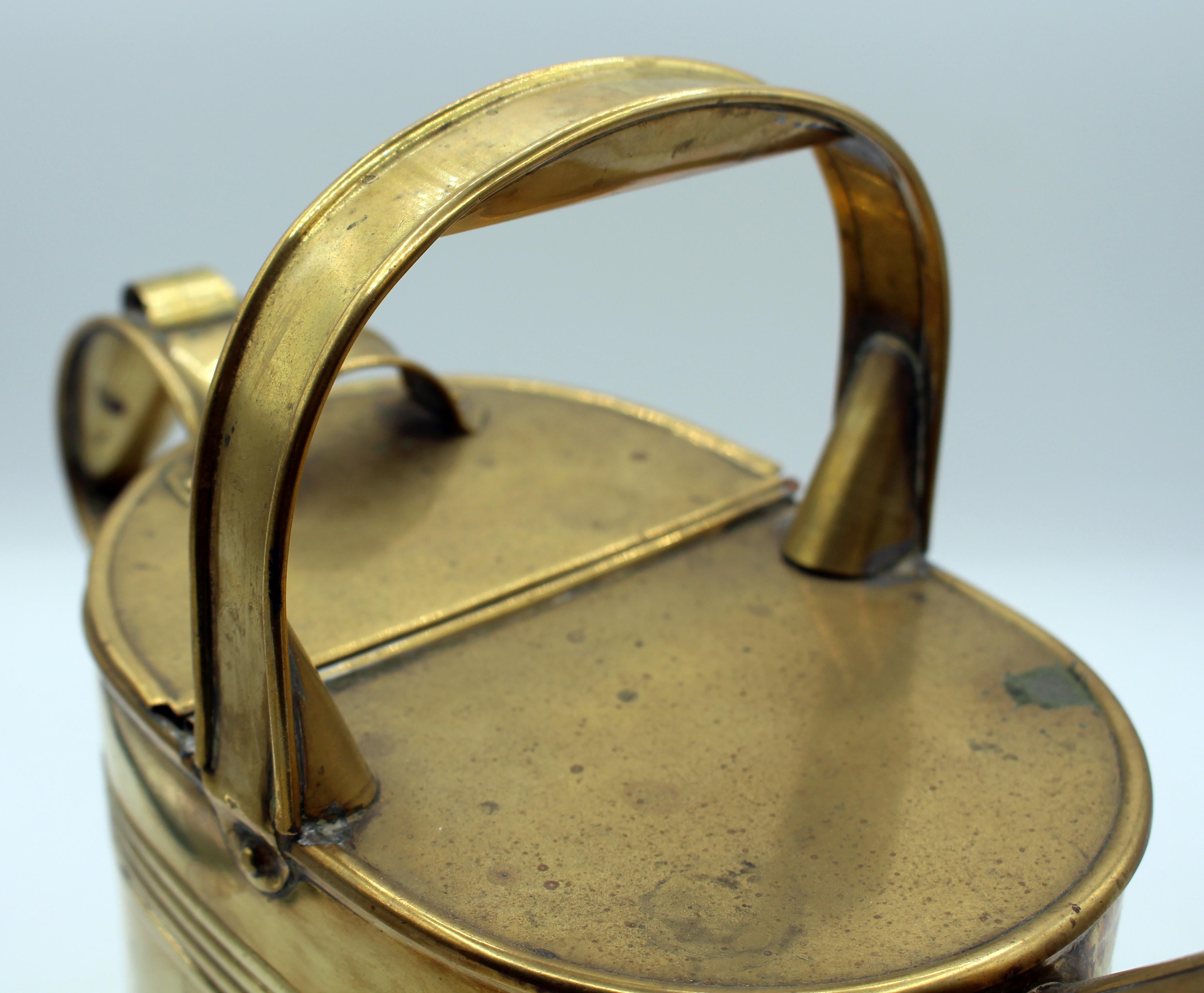 Edwardian C. 1900 English Brass Watering Can by Williams & Son For Sale